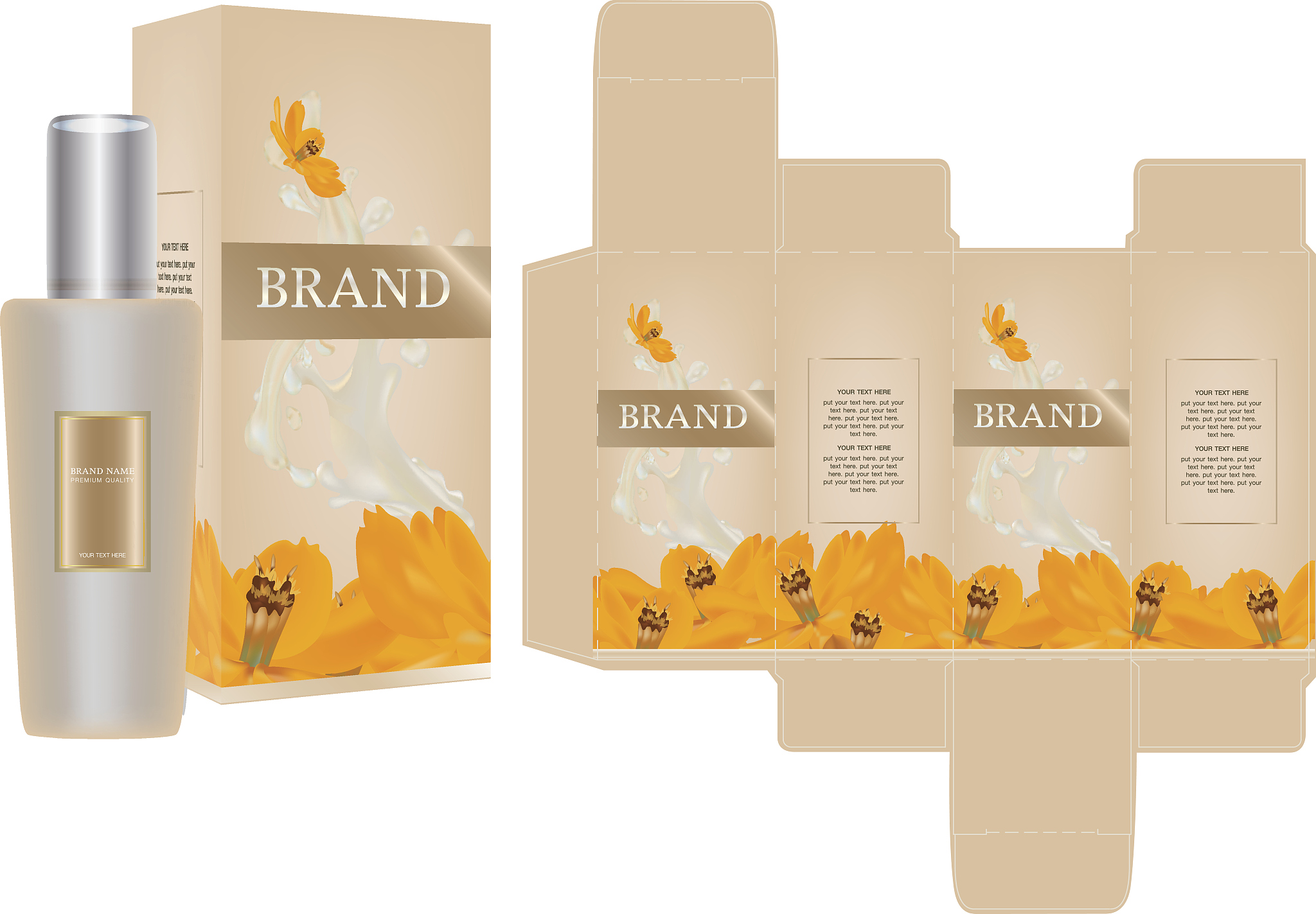 label on packaging container white natural concept box design te