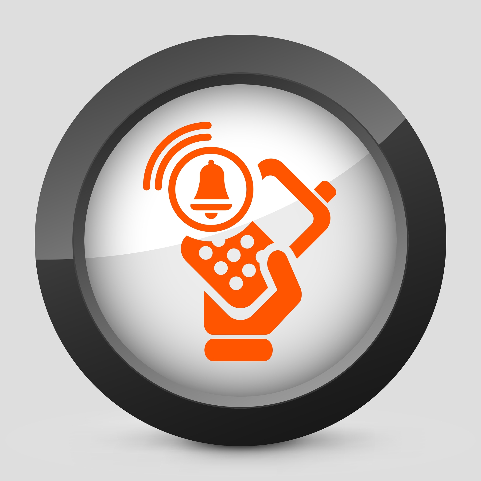 orange and gray elegant glossy icon