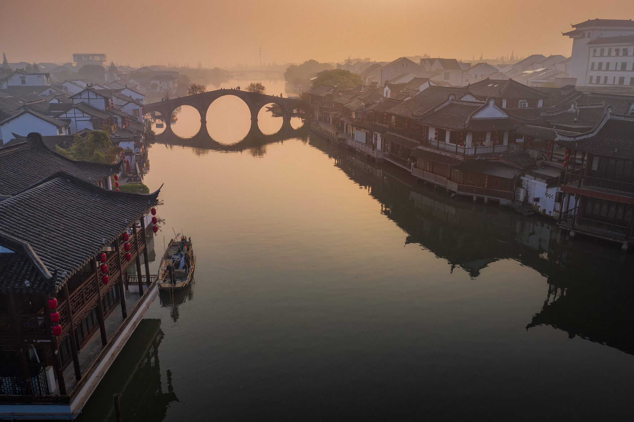 the aerial view of watertown shanghai