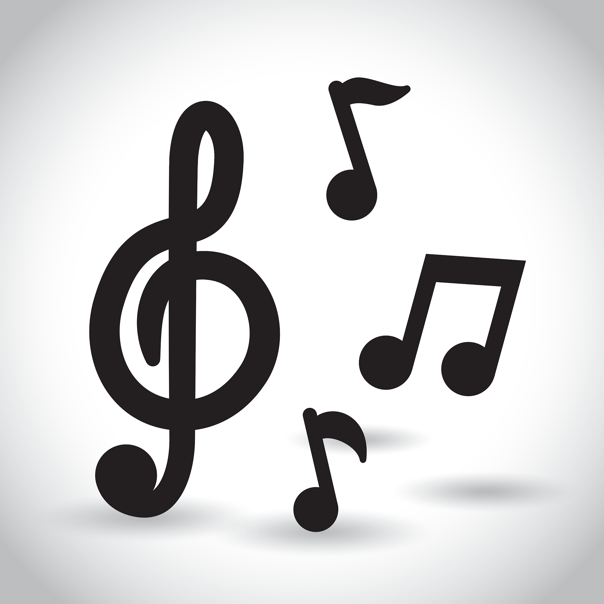 music notes in black