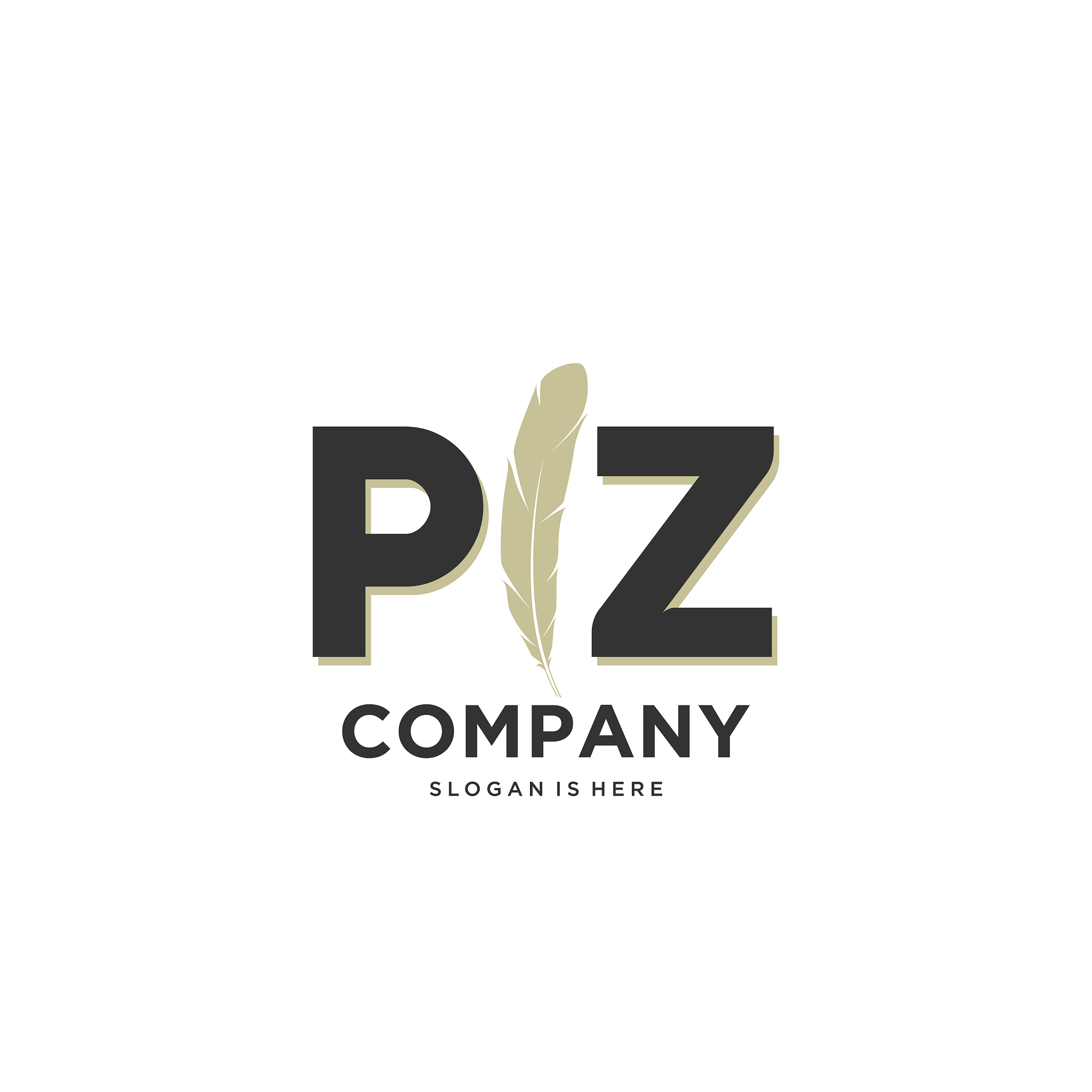 initial pz letter unique attractive creative
