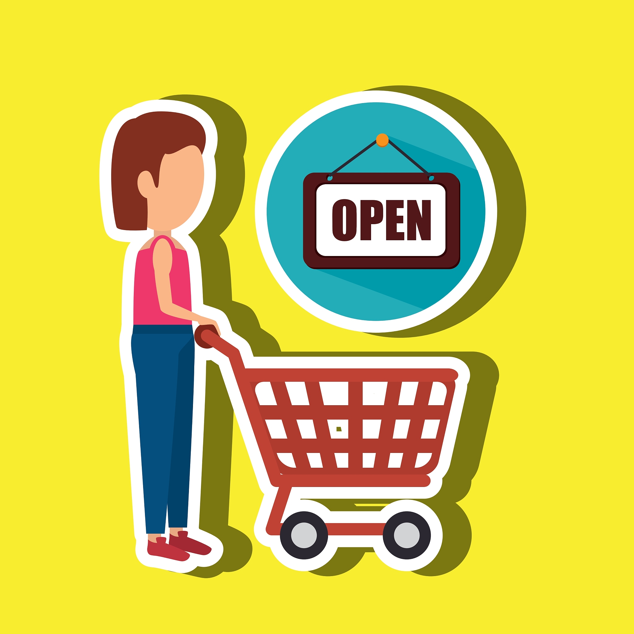 woman shopping design