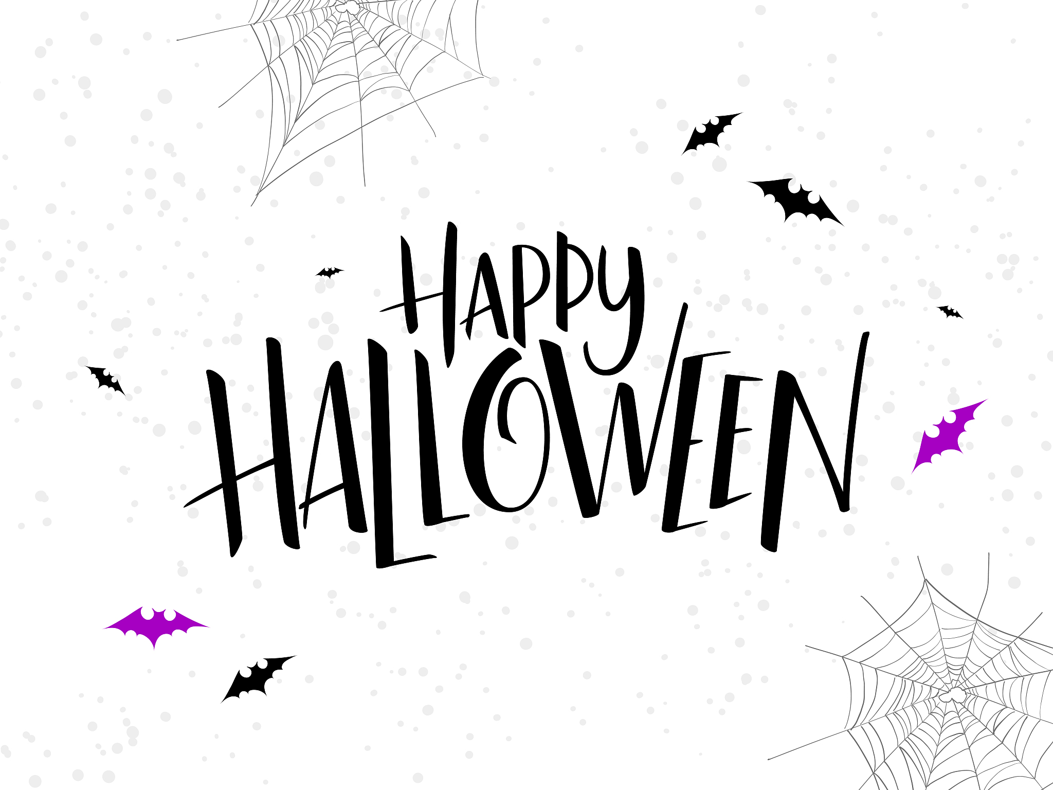vector holiday happy halloween hand lettering label with bat, sp
