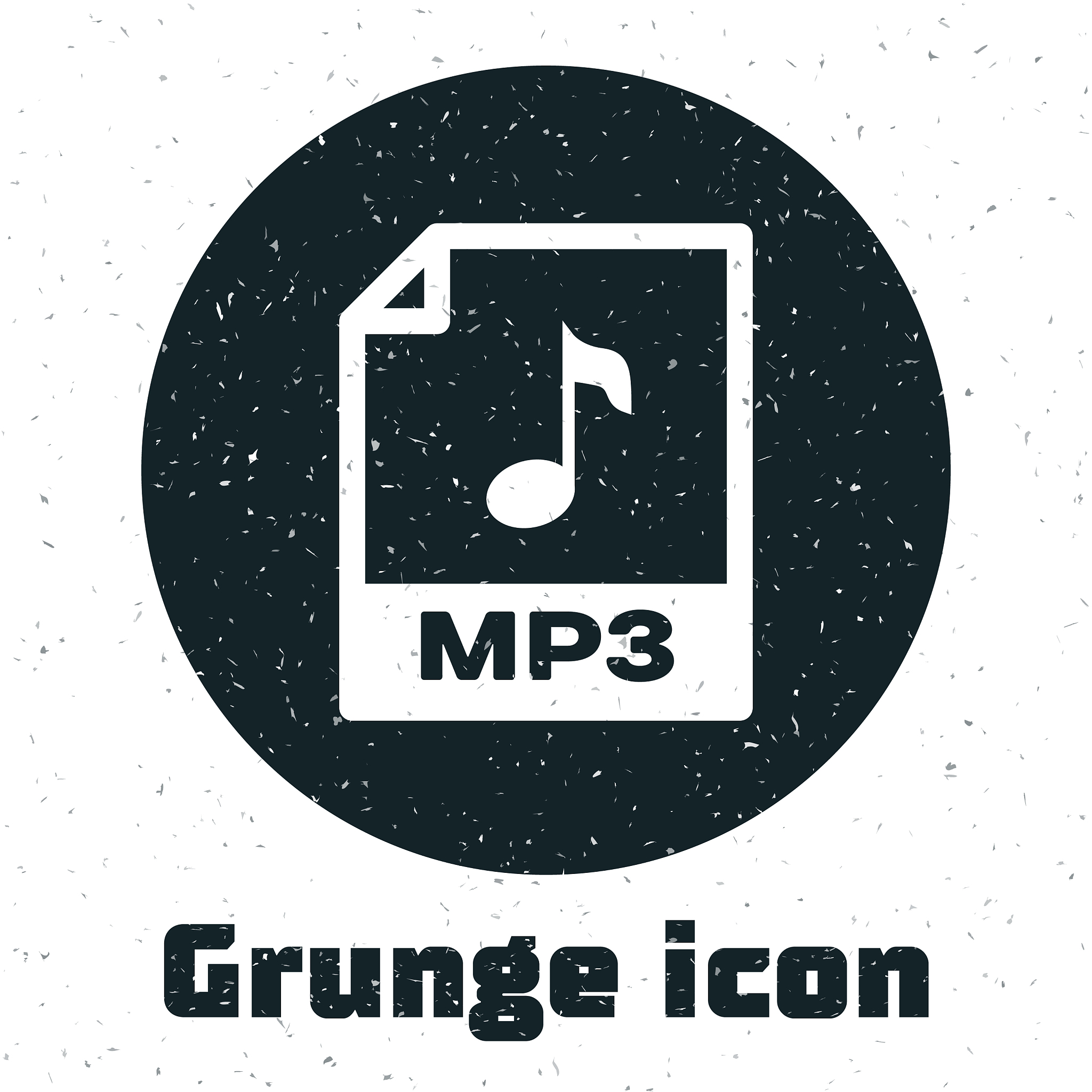grunge mp3 file document download mp3 button icon