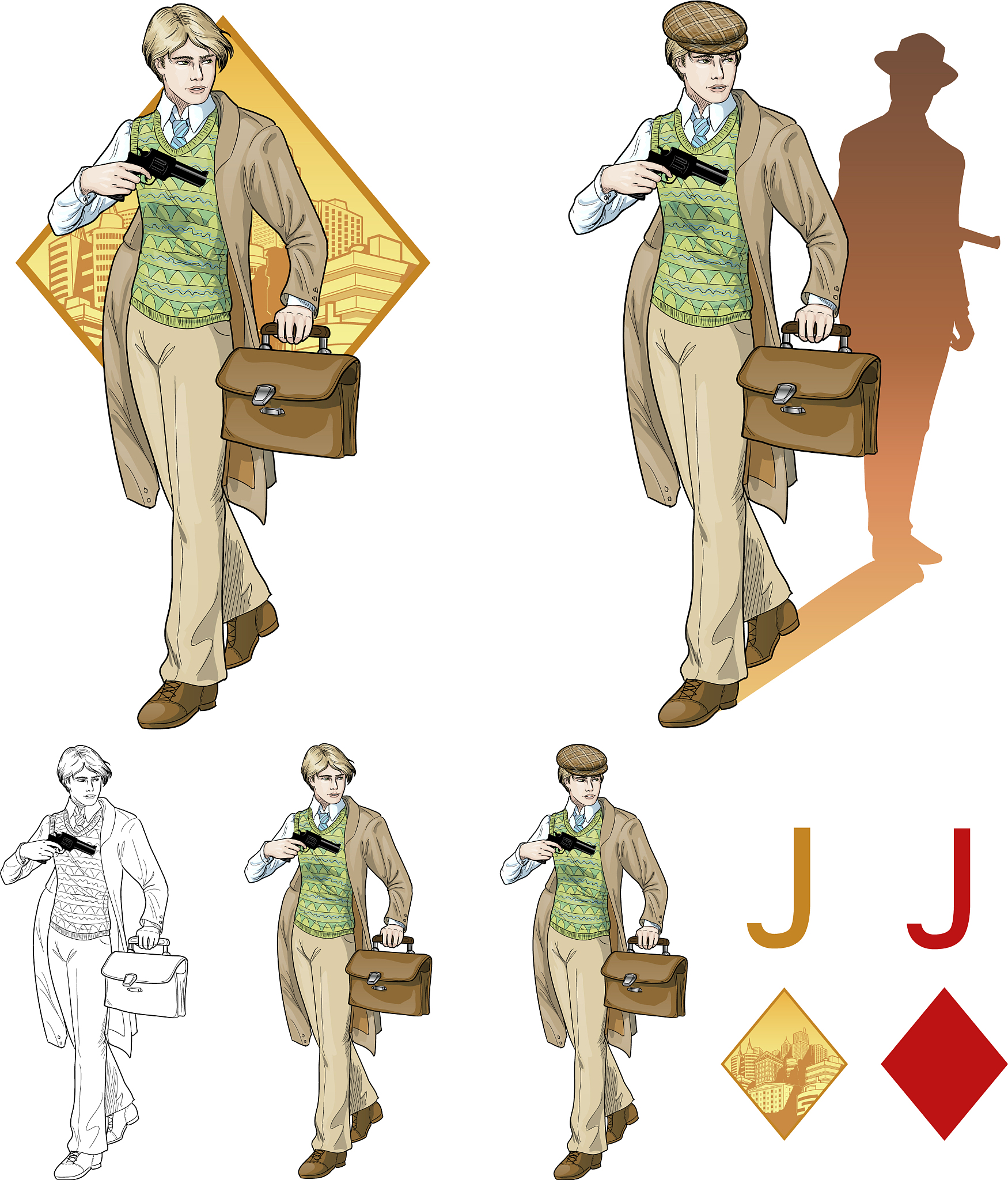 jack of diamonds boy with a gun mafia card set