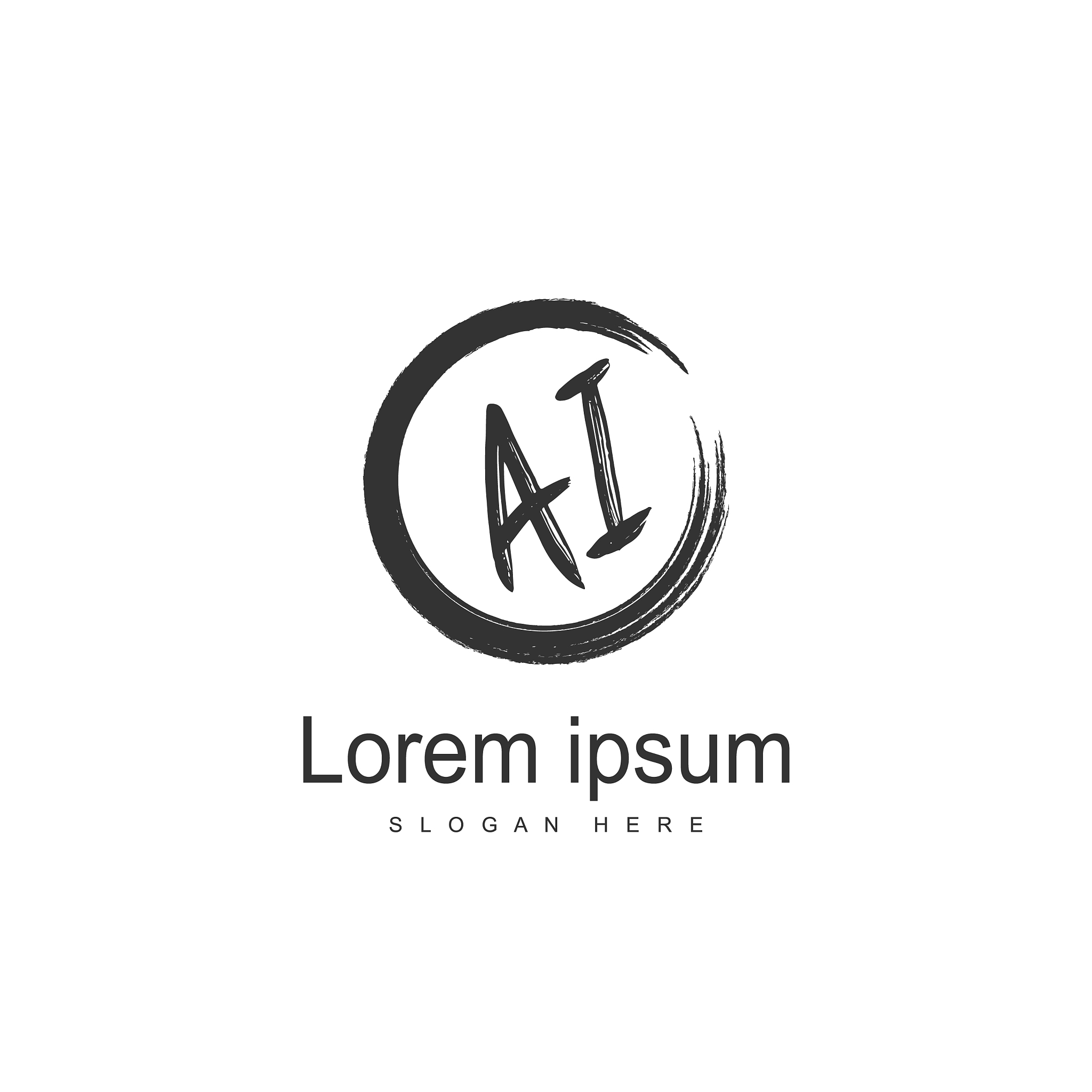 initial letter ai logo template design