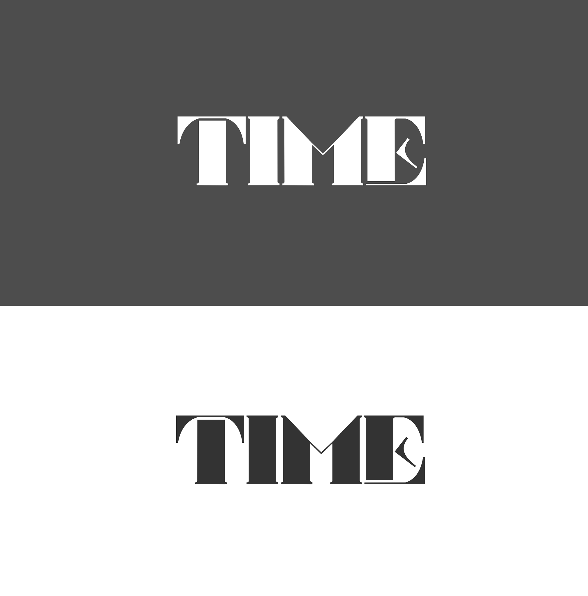time logo made up of letters