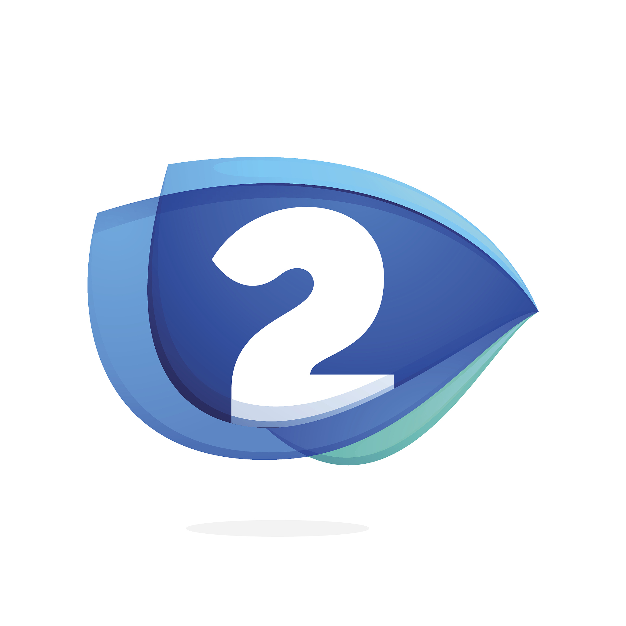 number two with blue wing or eye.