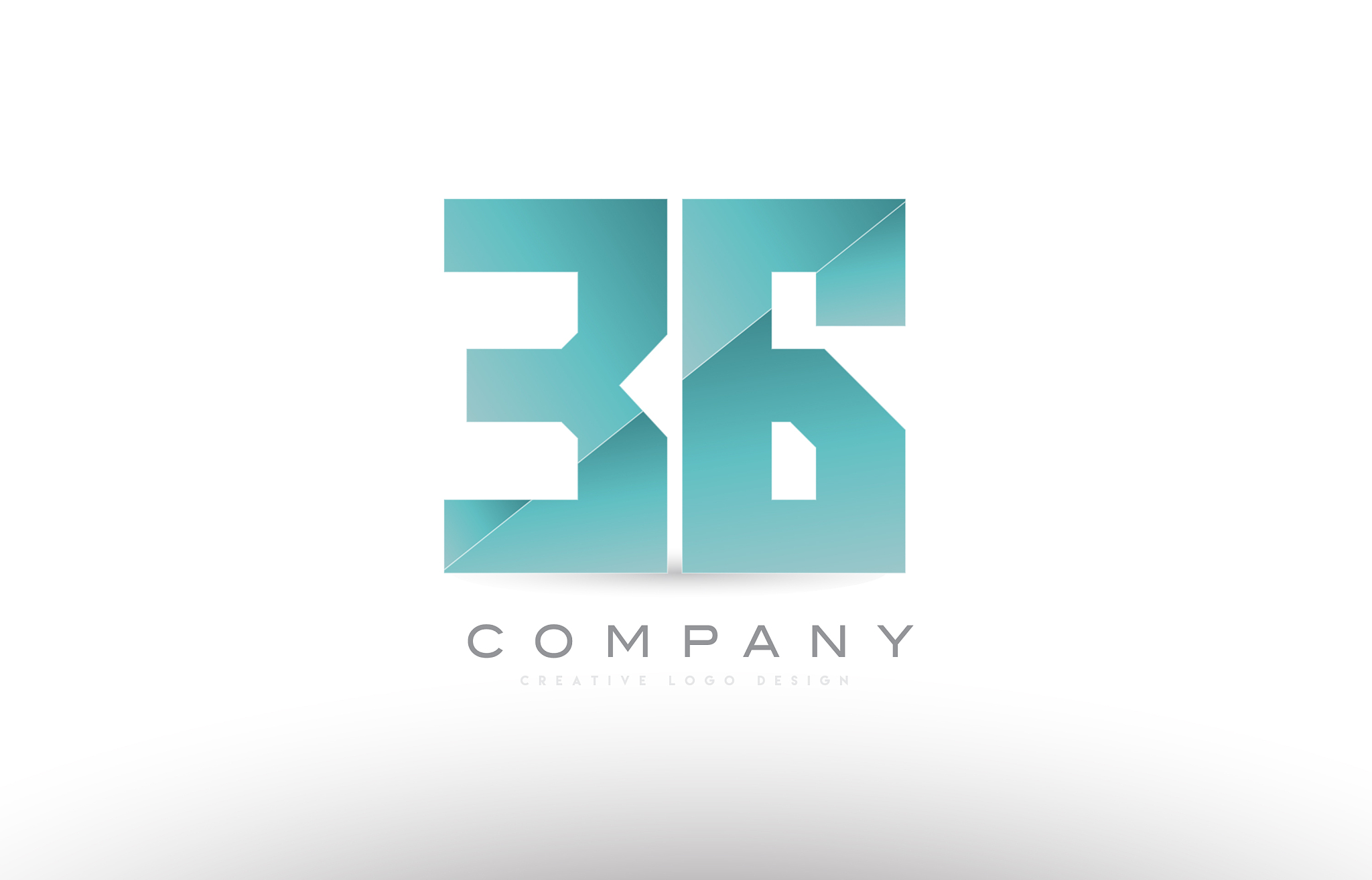 36 number numeral digit green logo icon design