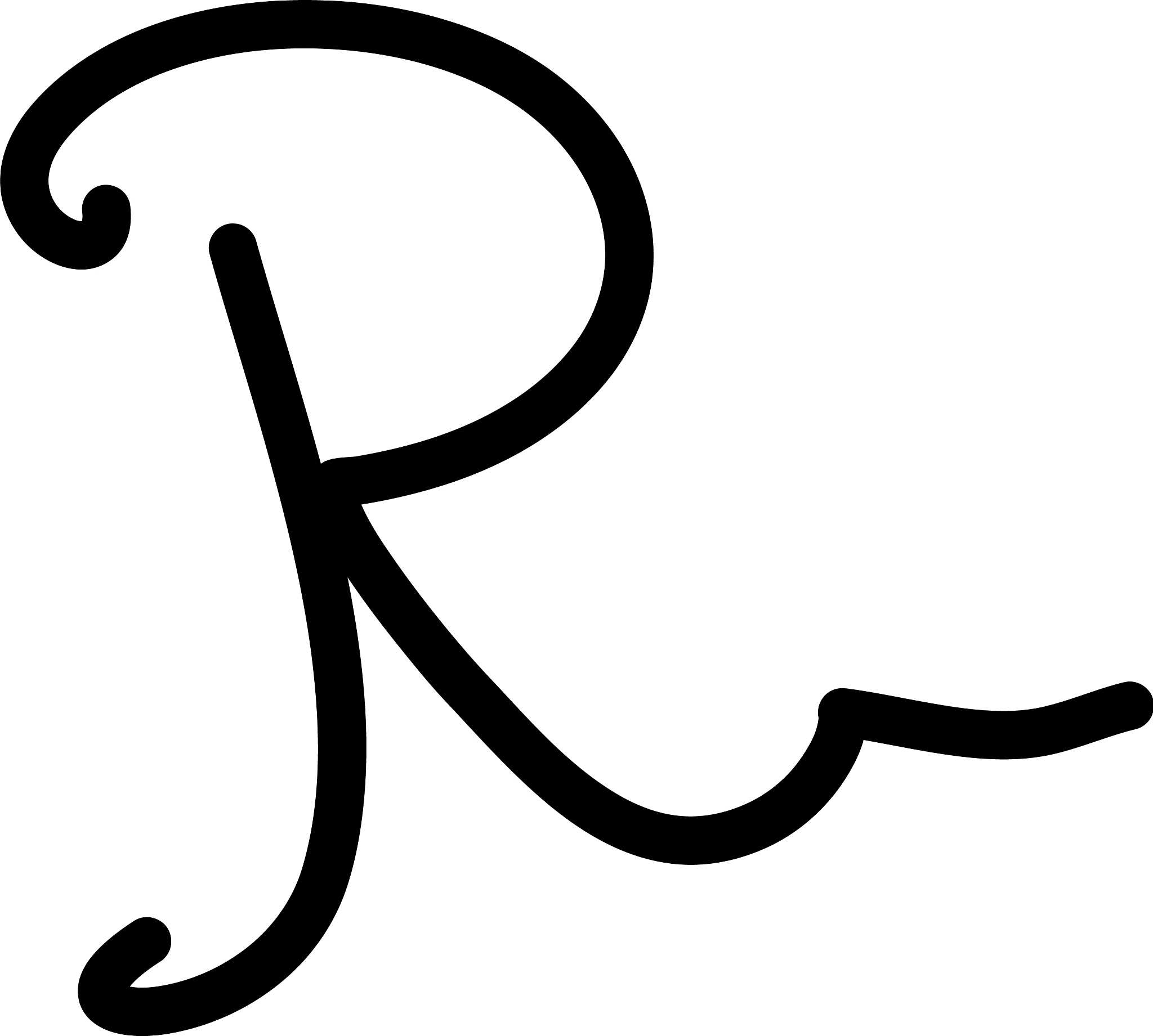 r letter signature logo