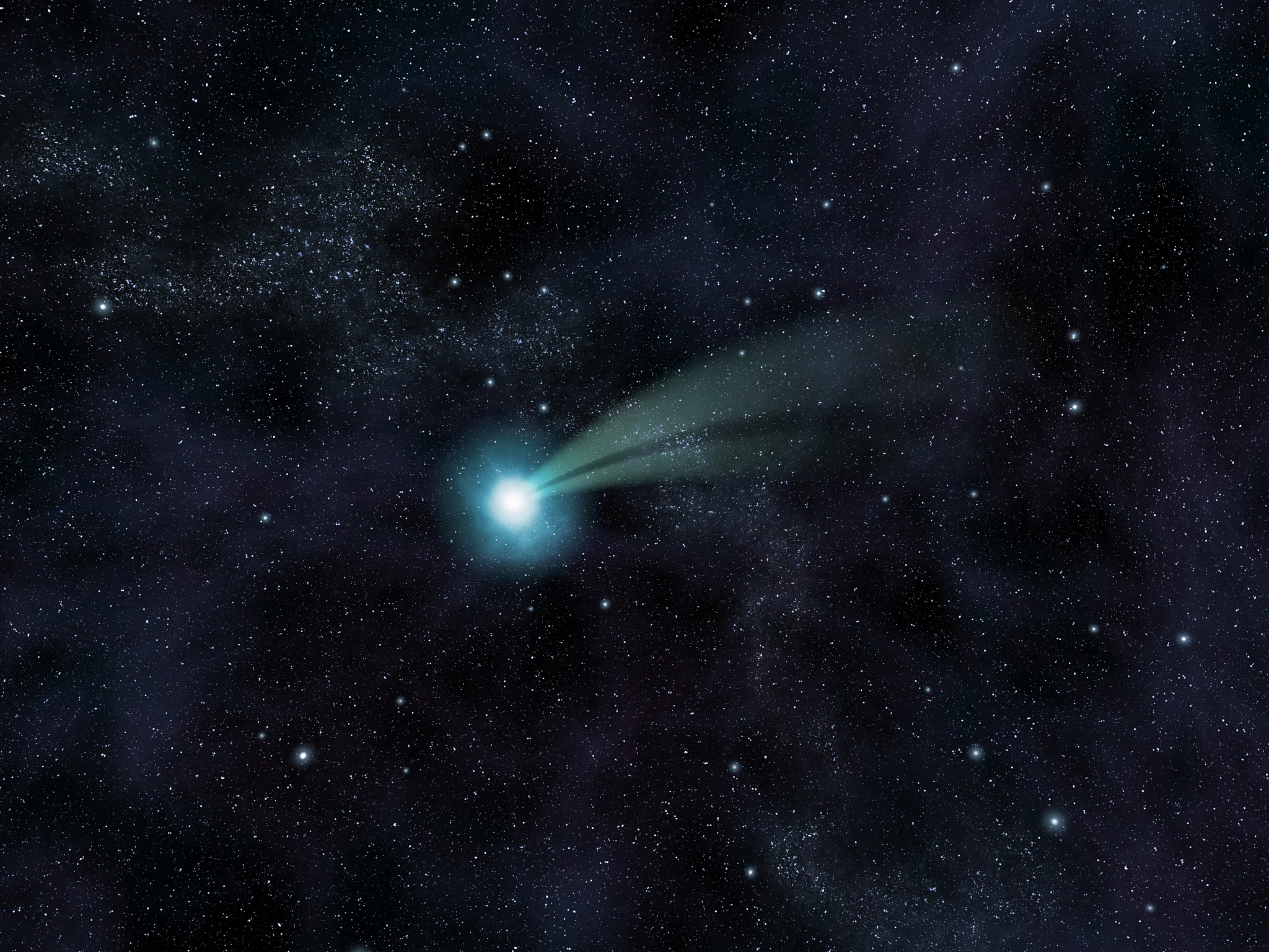 comet against the stars