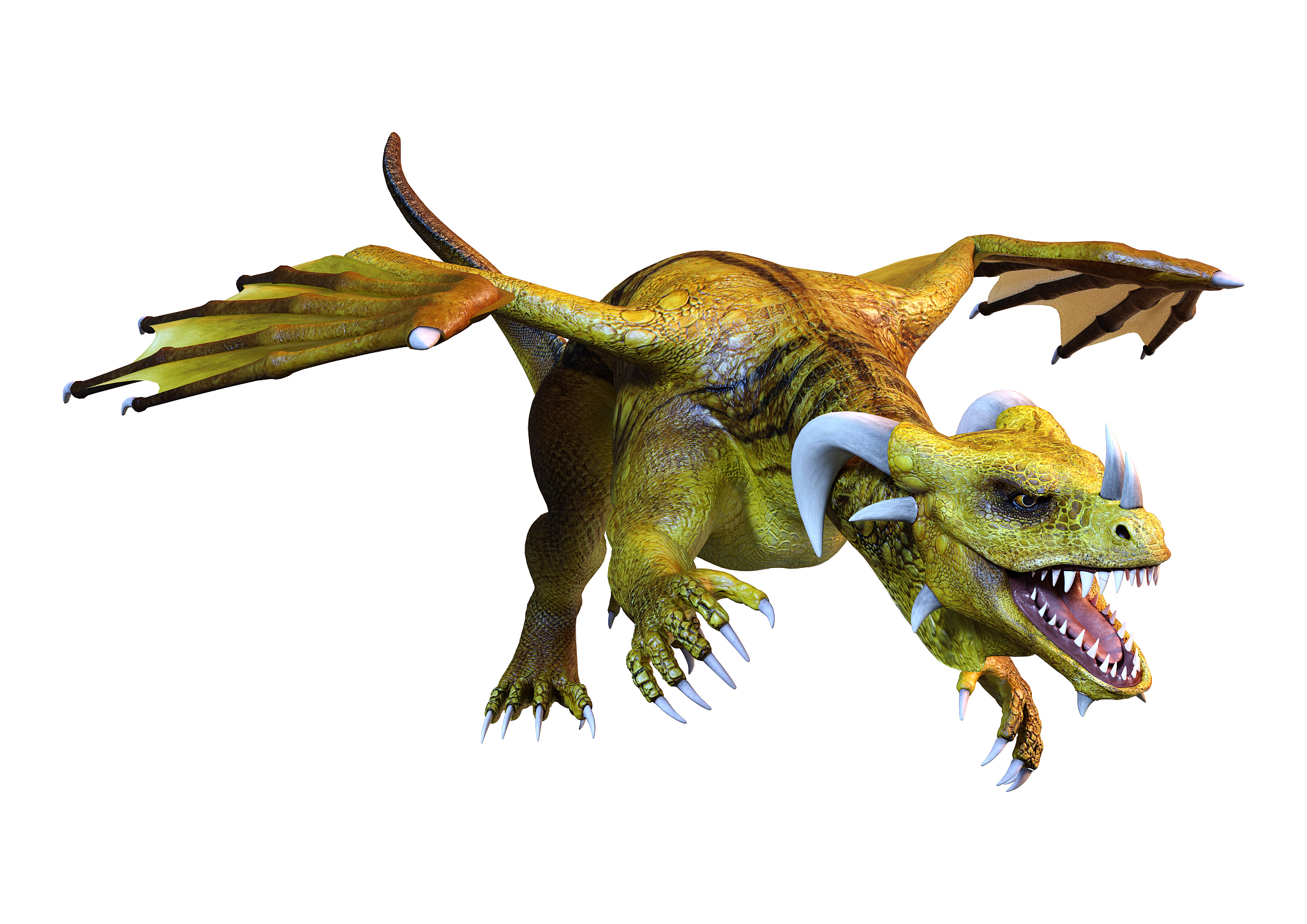 3d illustration fantasy dragon on white
