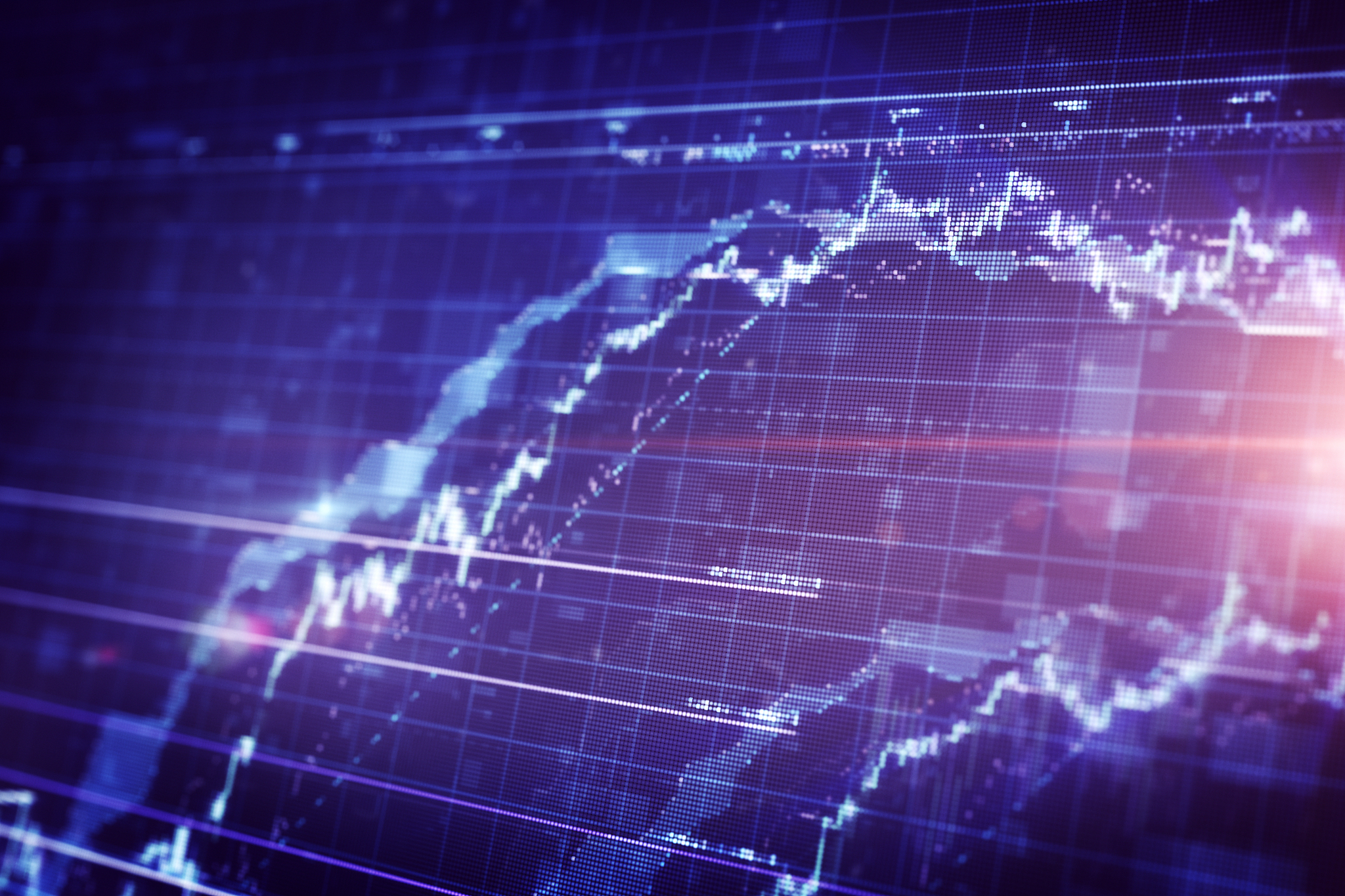 financial chart on lcd display