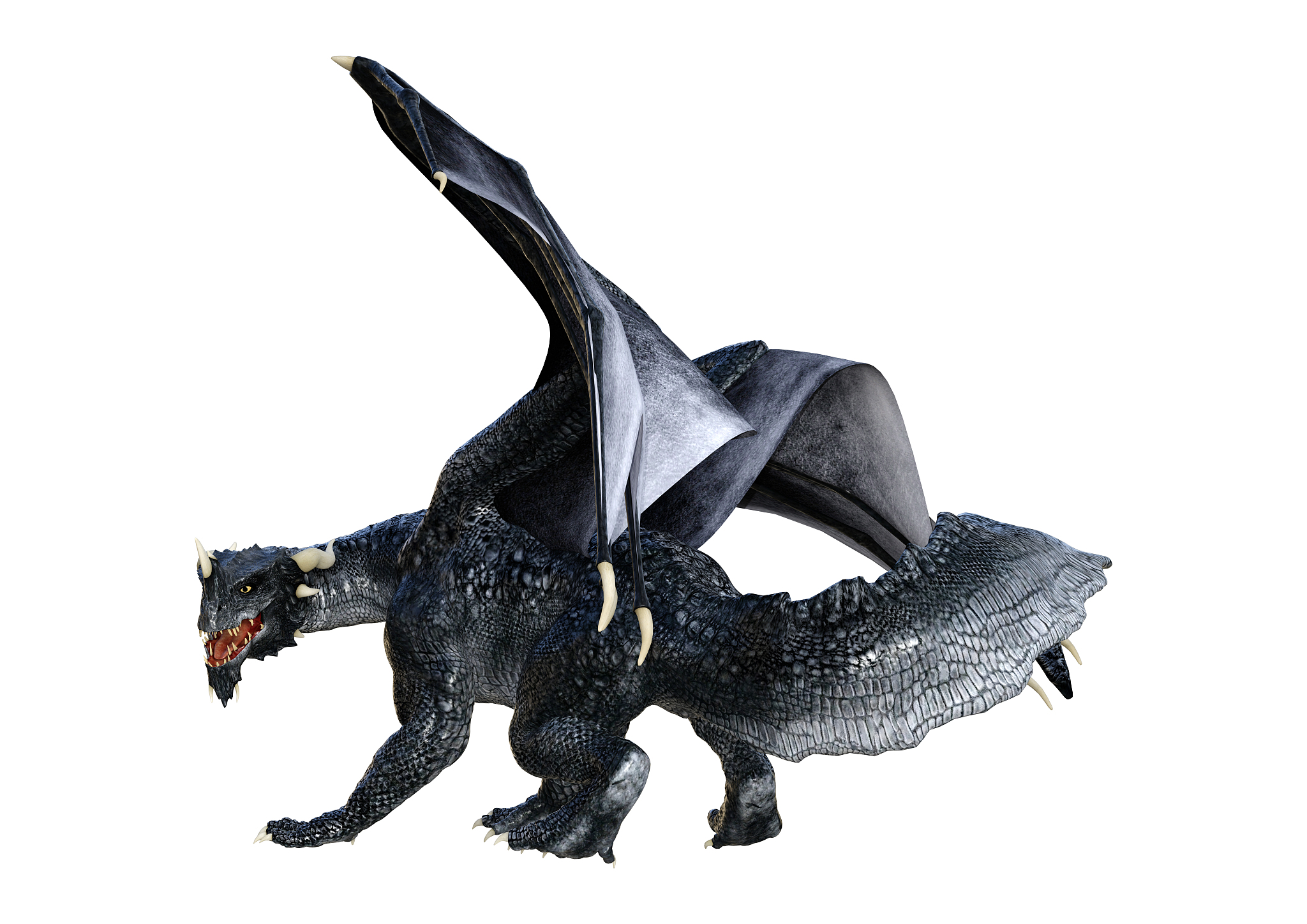 3d illustration fantasy dragon on white