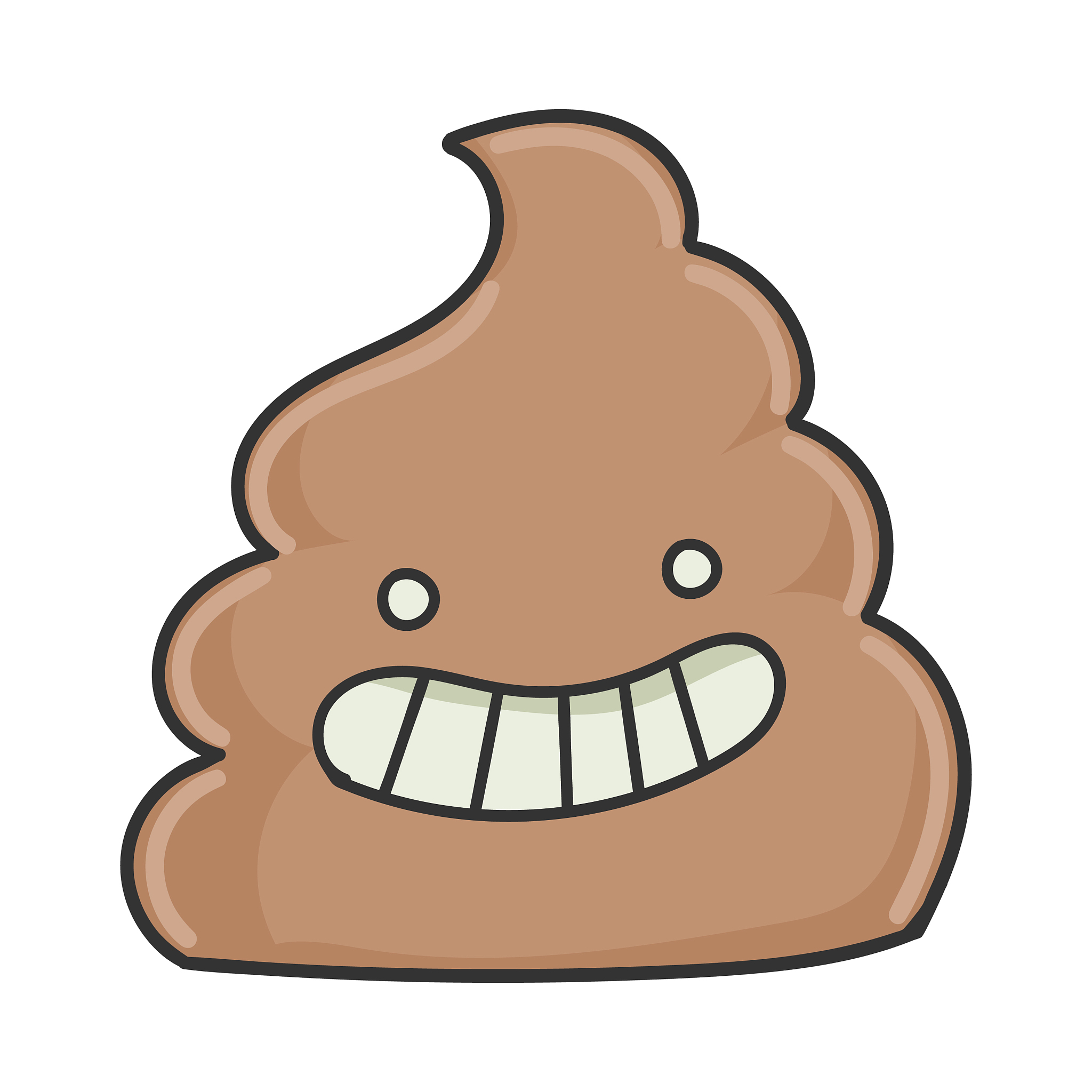 happy smiling poop cartoon character