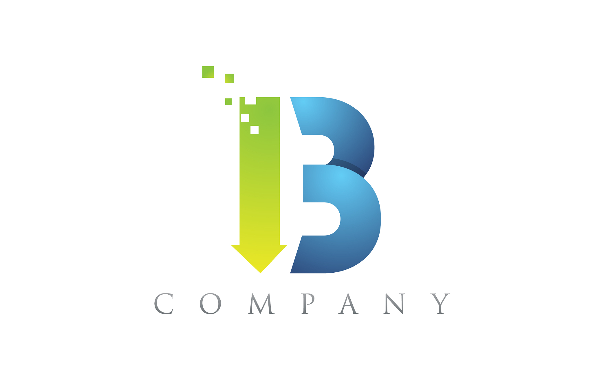 b blue green alphabet letter logo company icon