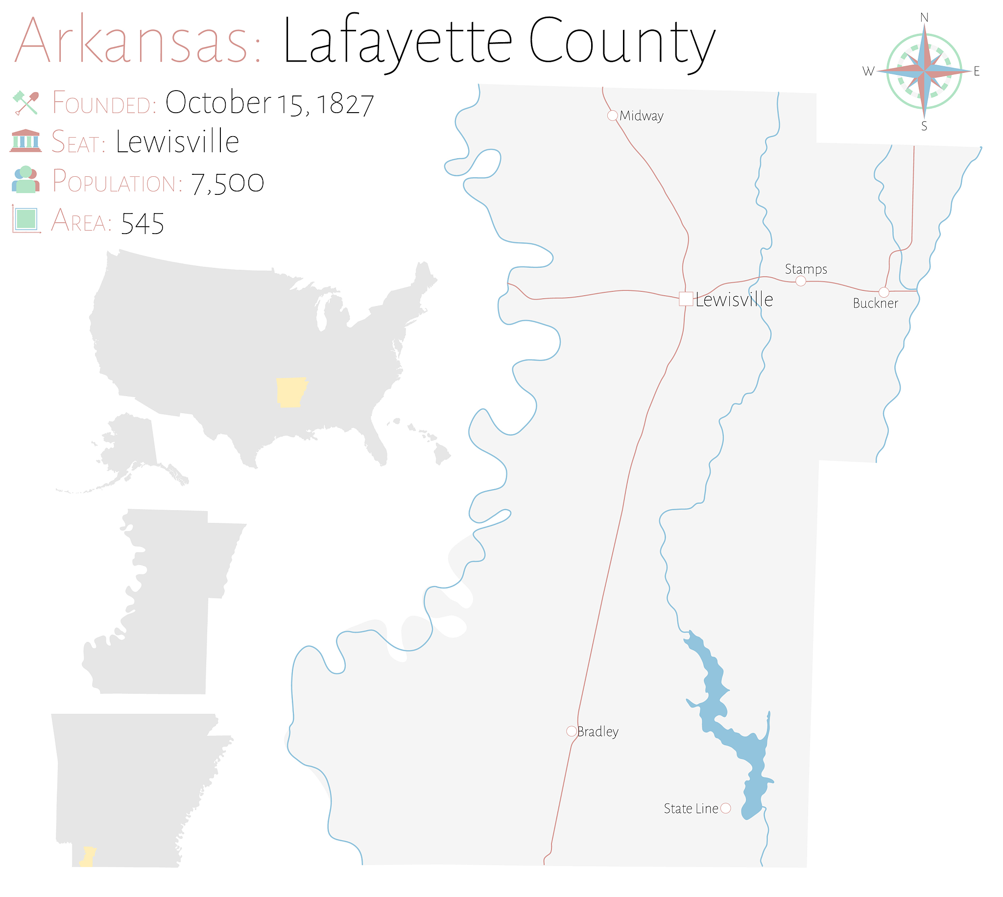 map lafayette county in arkansas