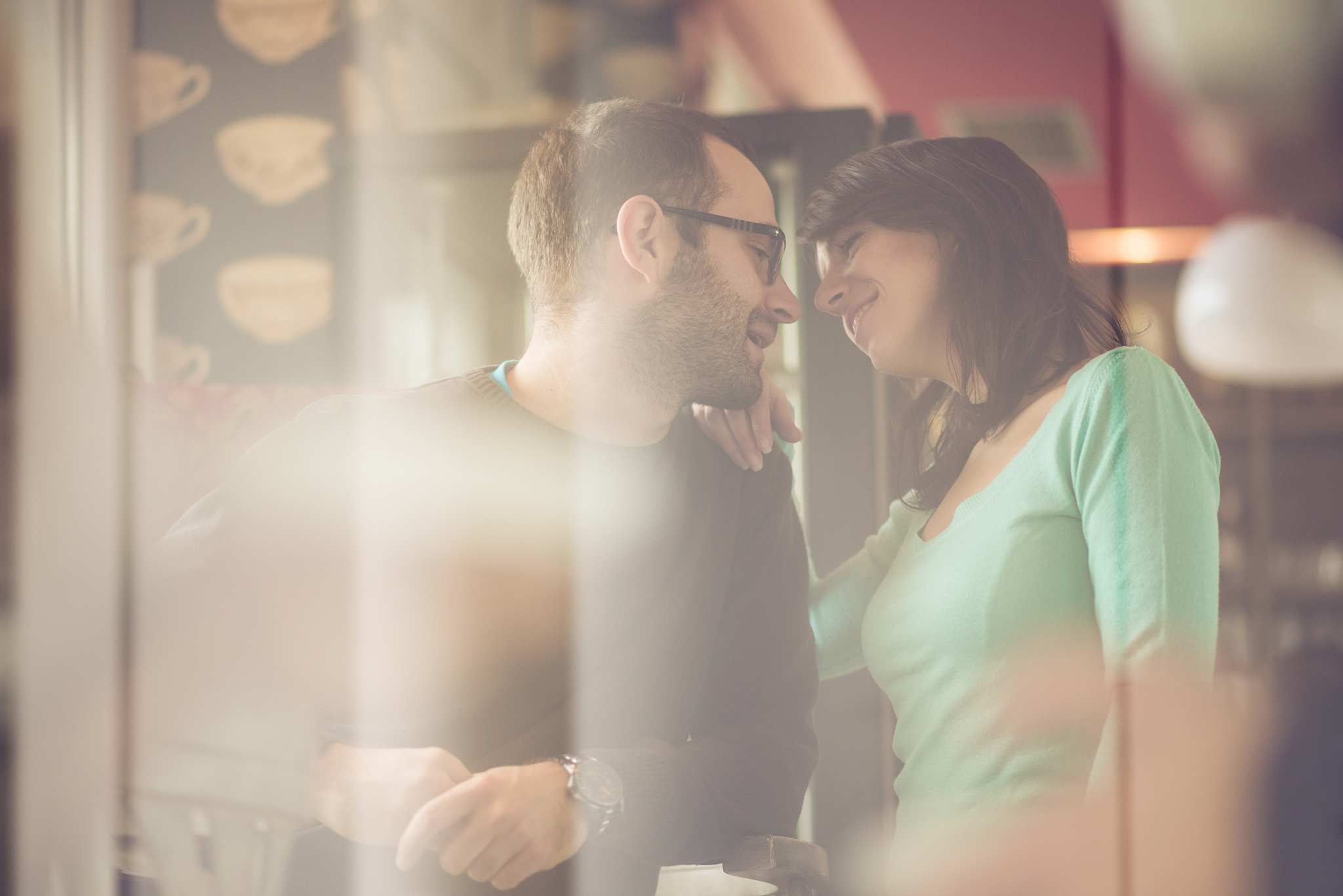 lovely couple in a coffee shop.
