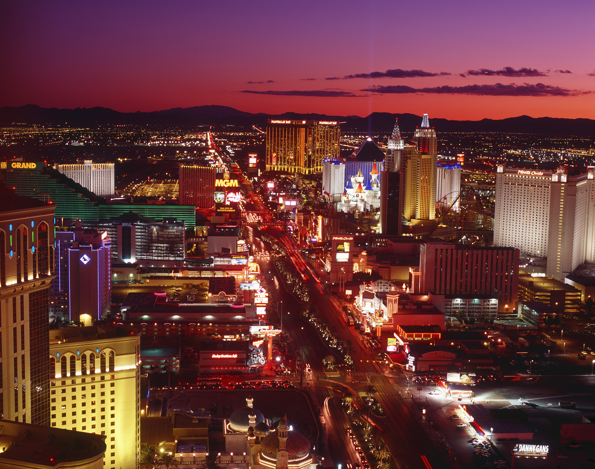 usa, nevada, las vegas, skyline, elevated view