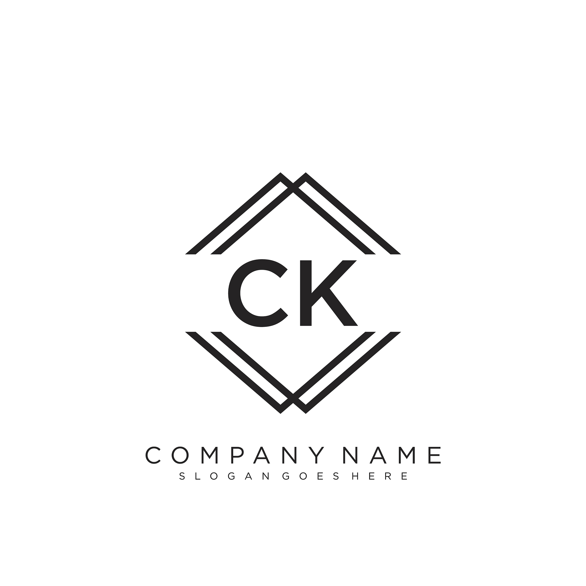 ck initial handwriting logo design
