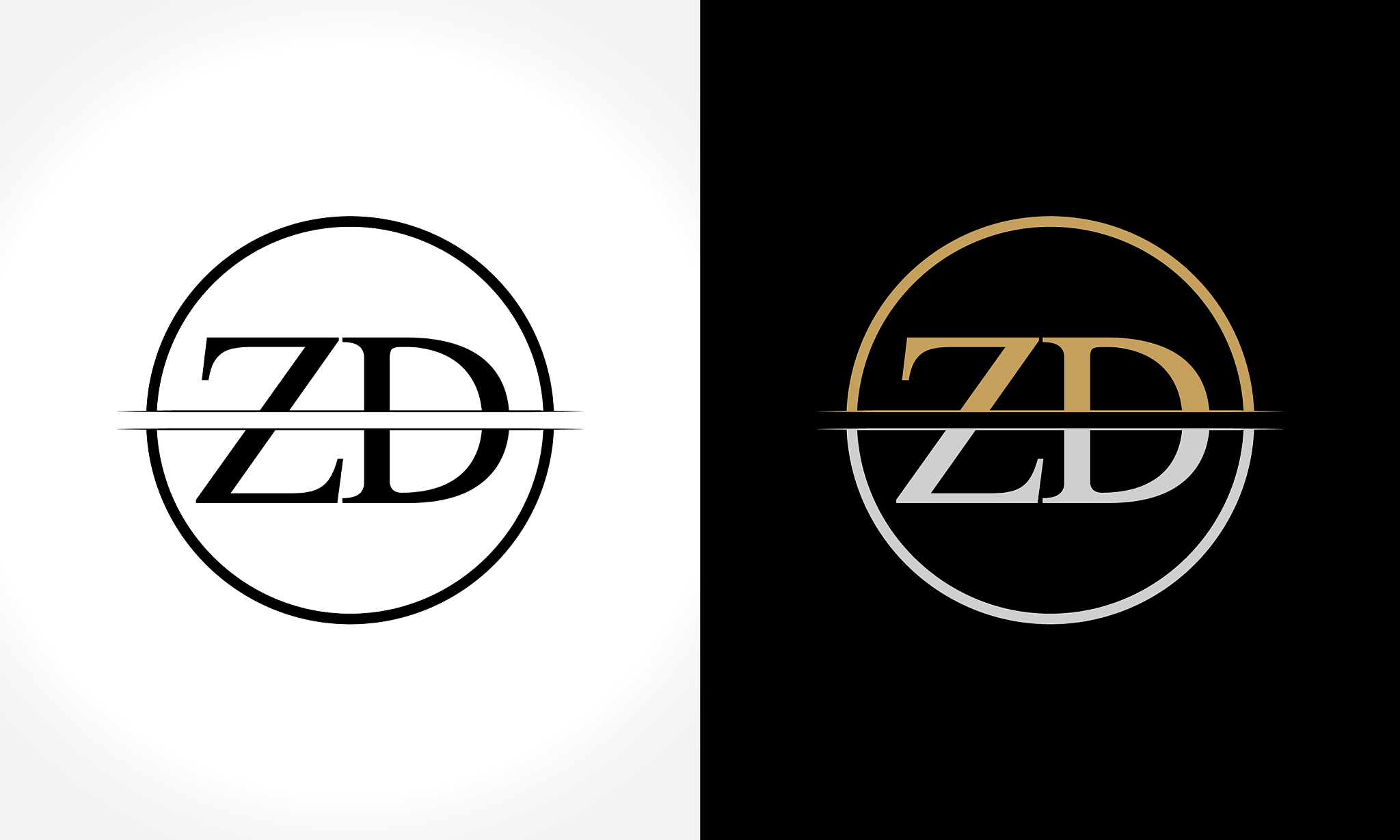 initial zd logo design template creative letter