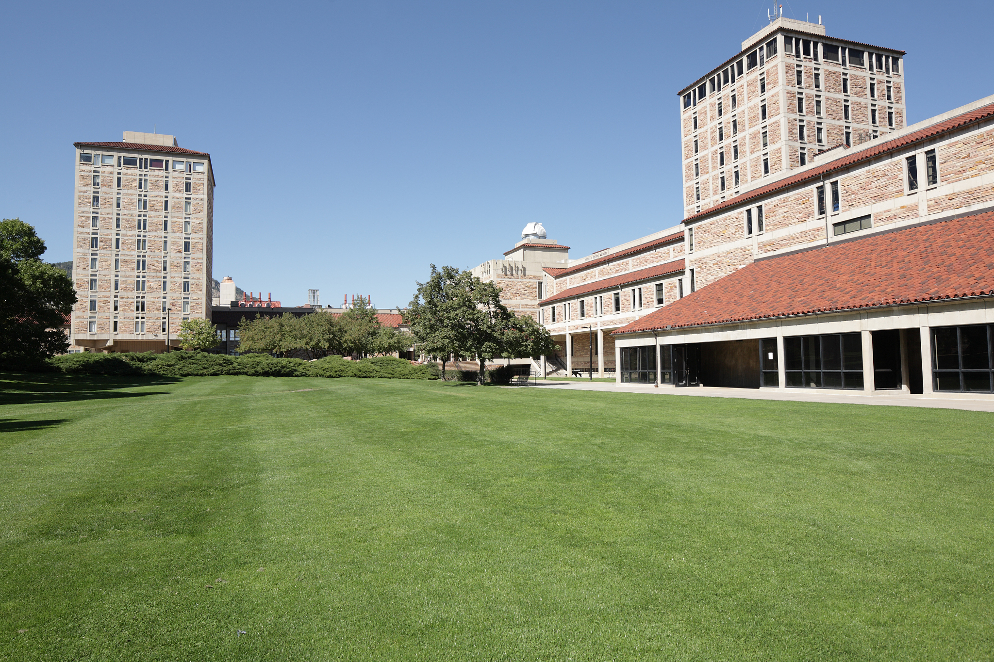 grassy area on the campus university of colorado, boulder