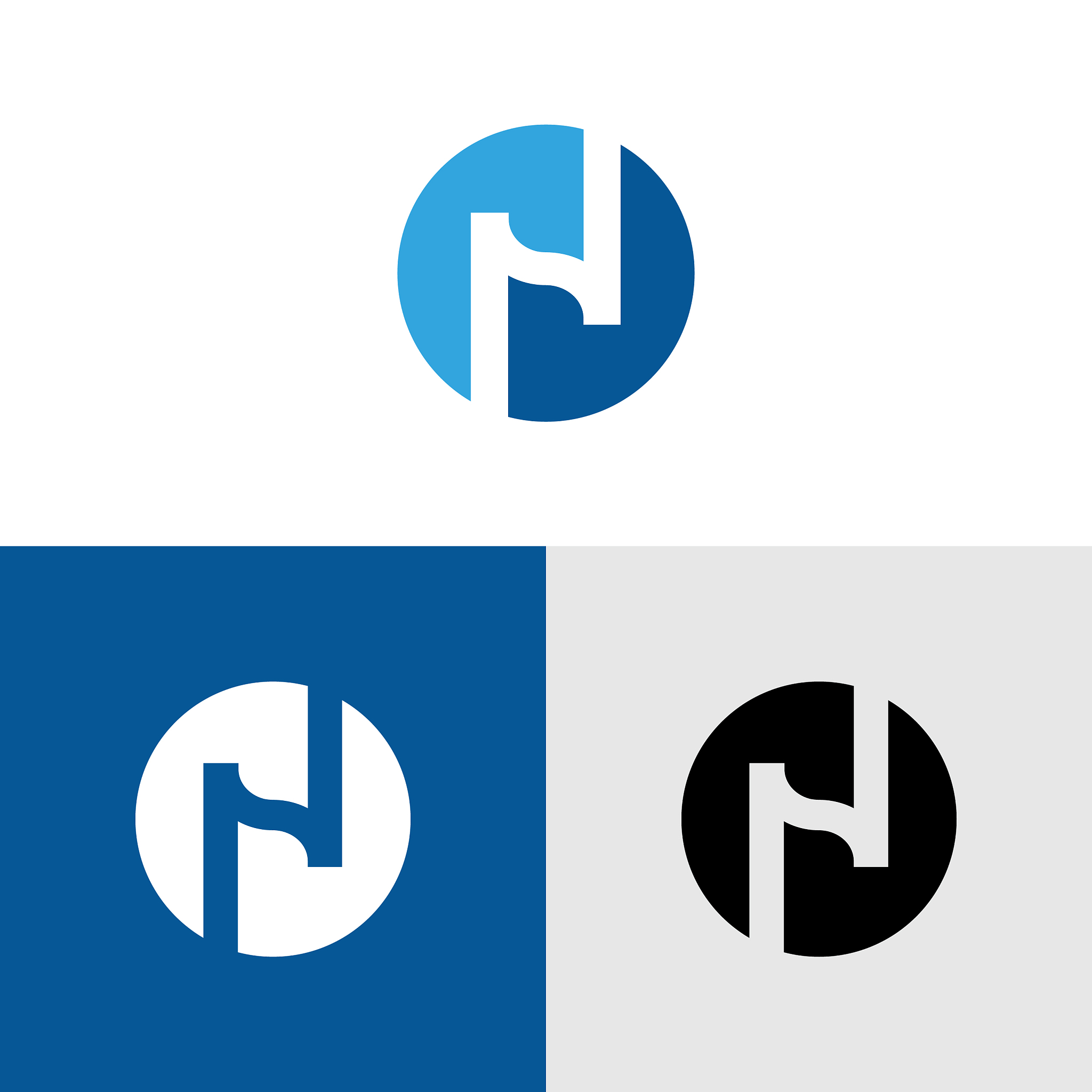 circle letter n logo icon design template elements