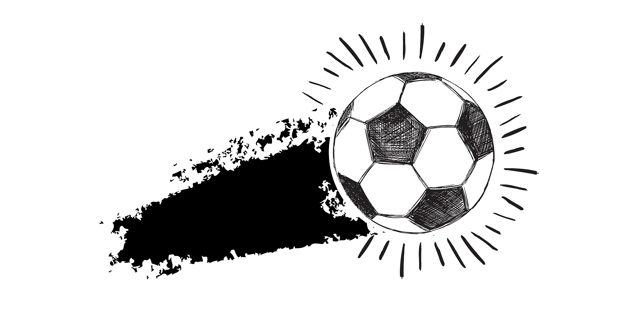 hand drawn football, soccer ball sketch