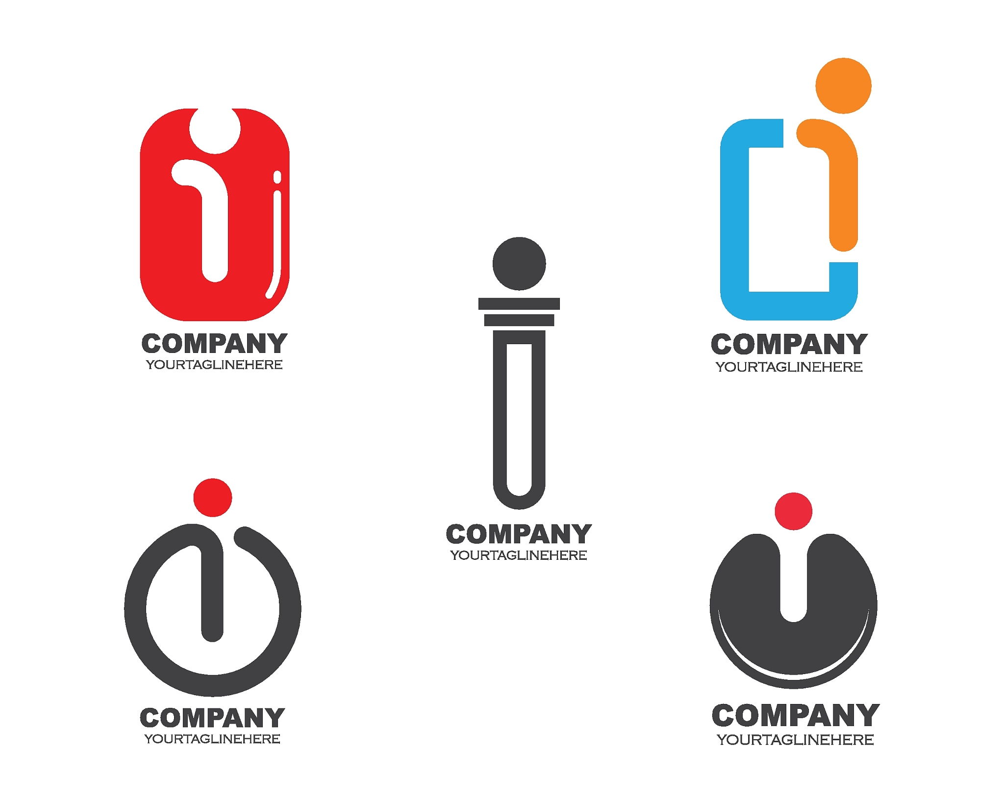 i  letter logo icon illustration vector