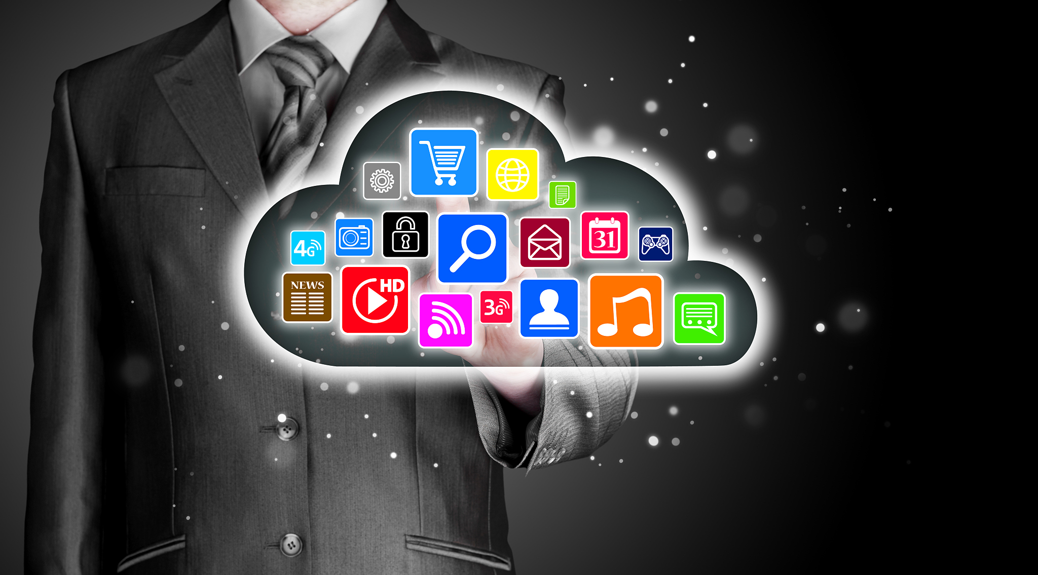 cloud computing touchscreen interface