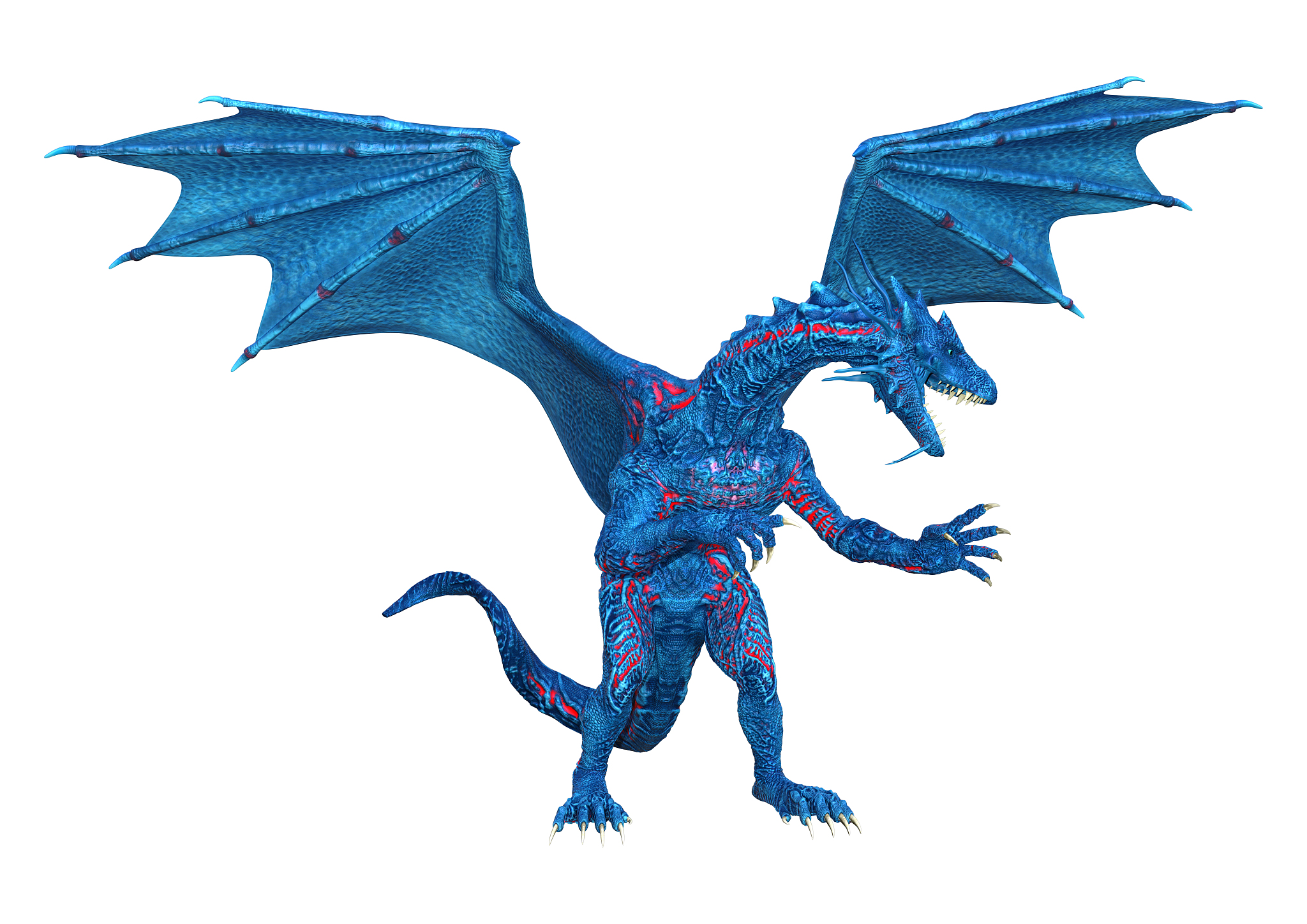 3d illustration fantasy dragon on white