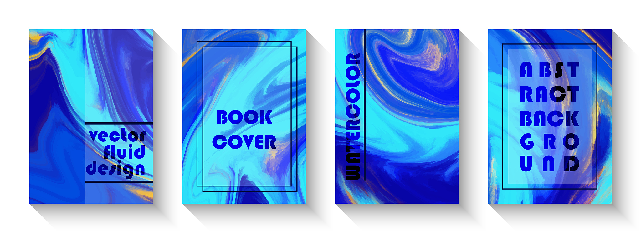 abstract multicolored fluid background design set. artistic cove