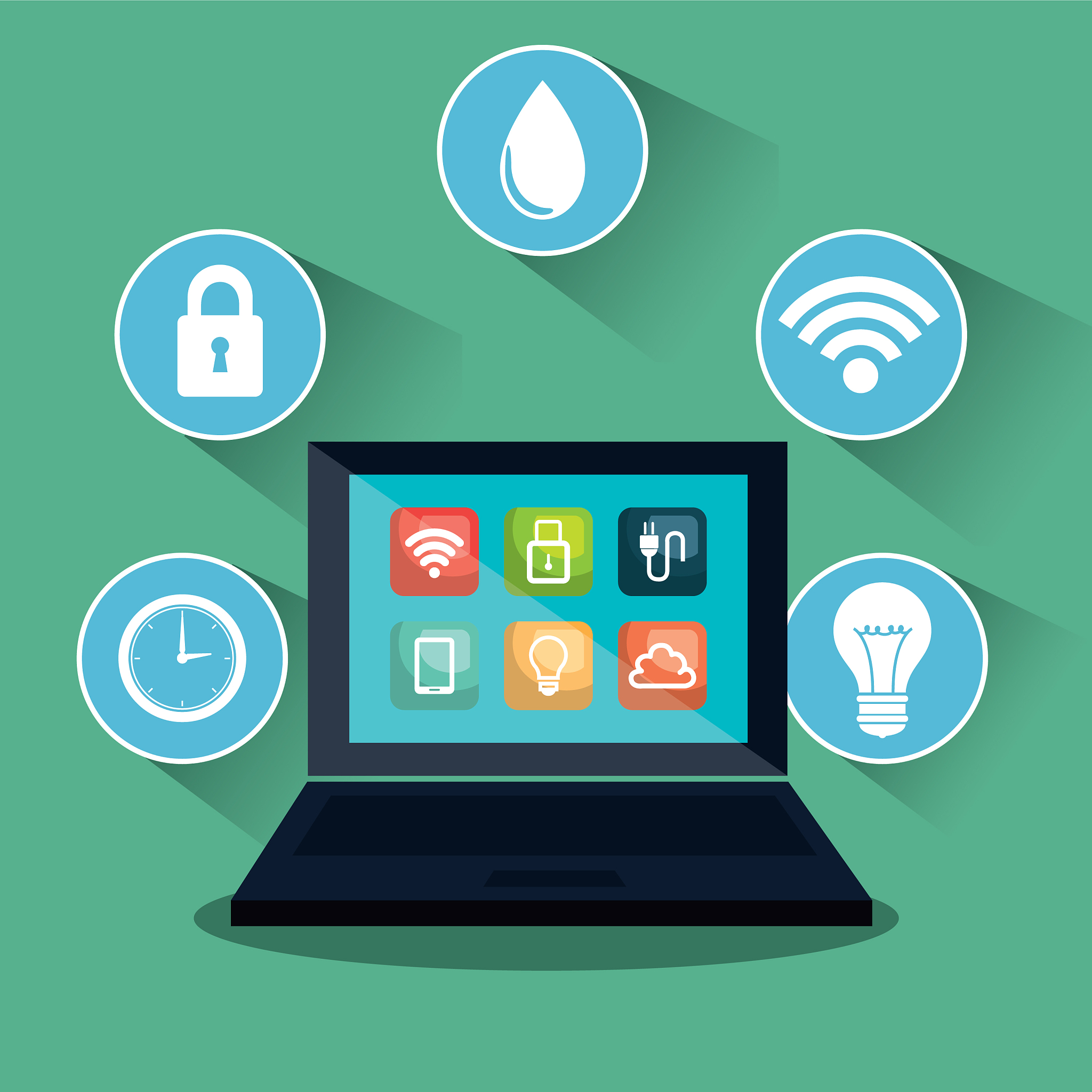 laptop controlling smarthome technology