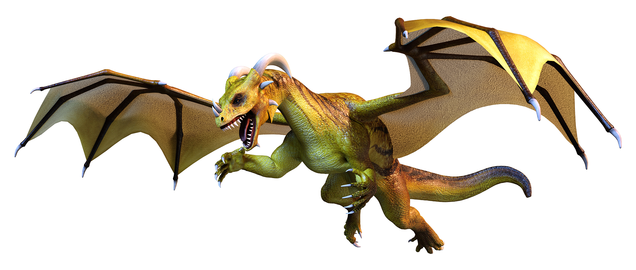 3d illustration fantasy dragon on white