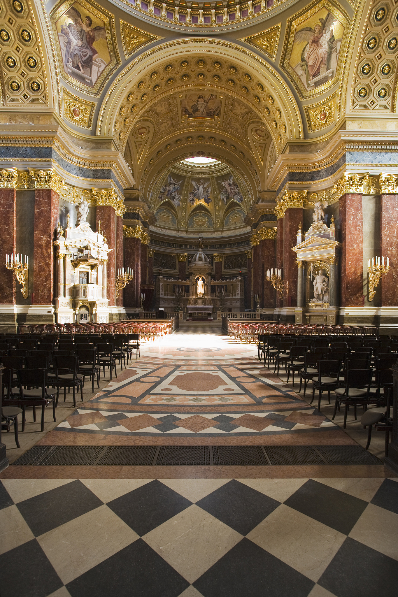 interior of st stephens basilica, budapest, hungary