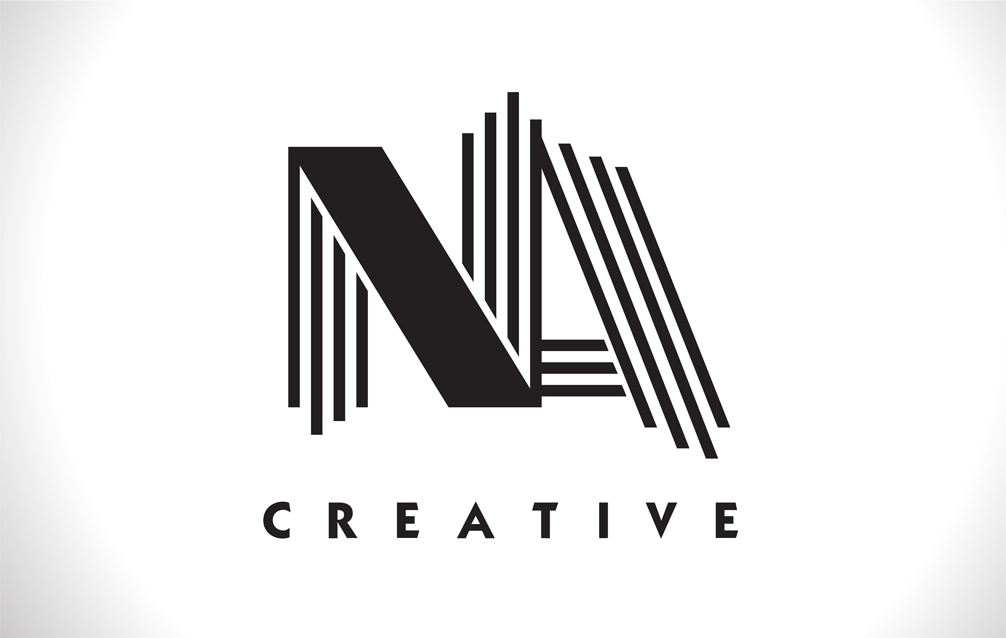 na logo letter with black lines design line letter