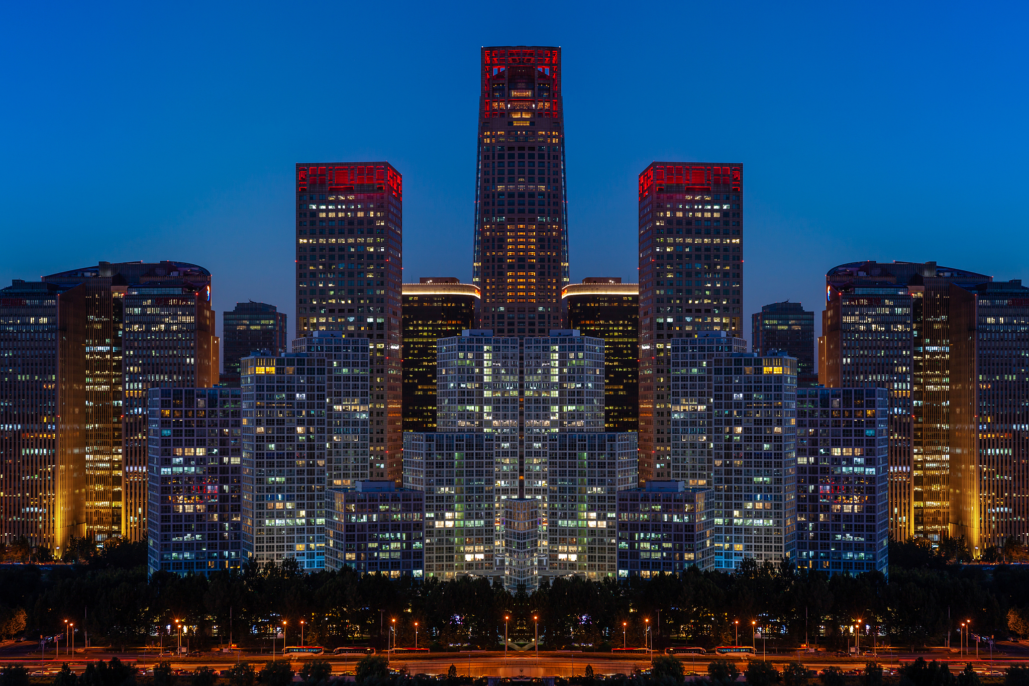 北京国贸地区夜景