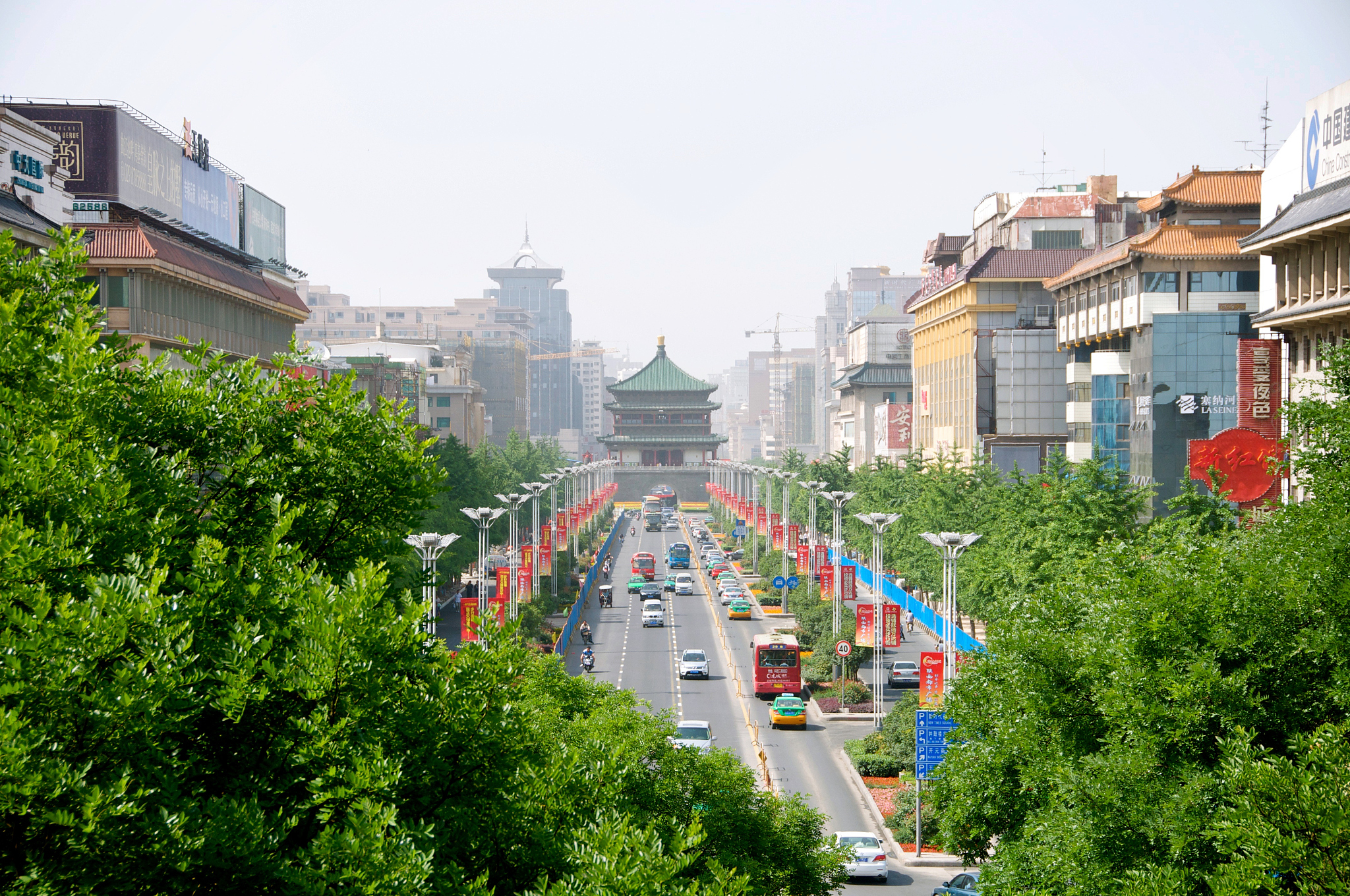 view of xi'an city in china.