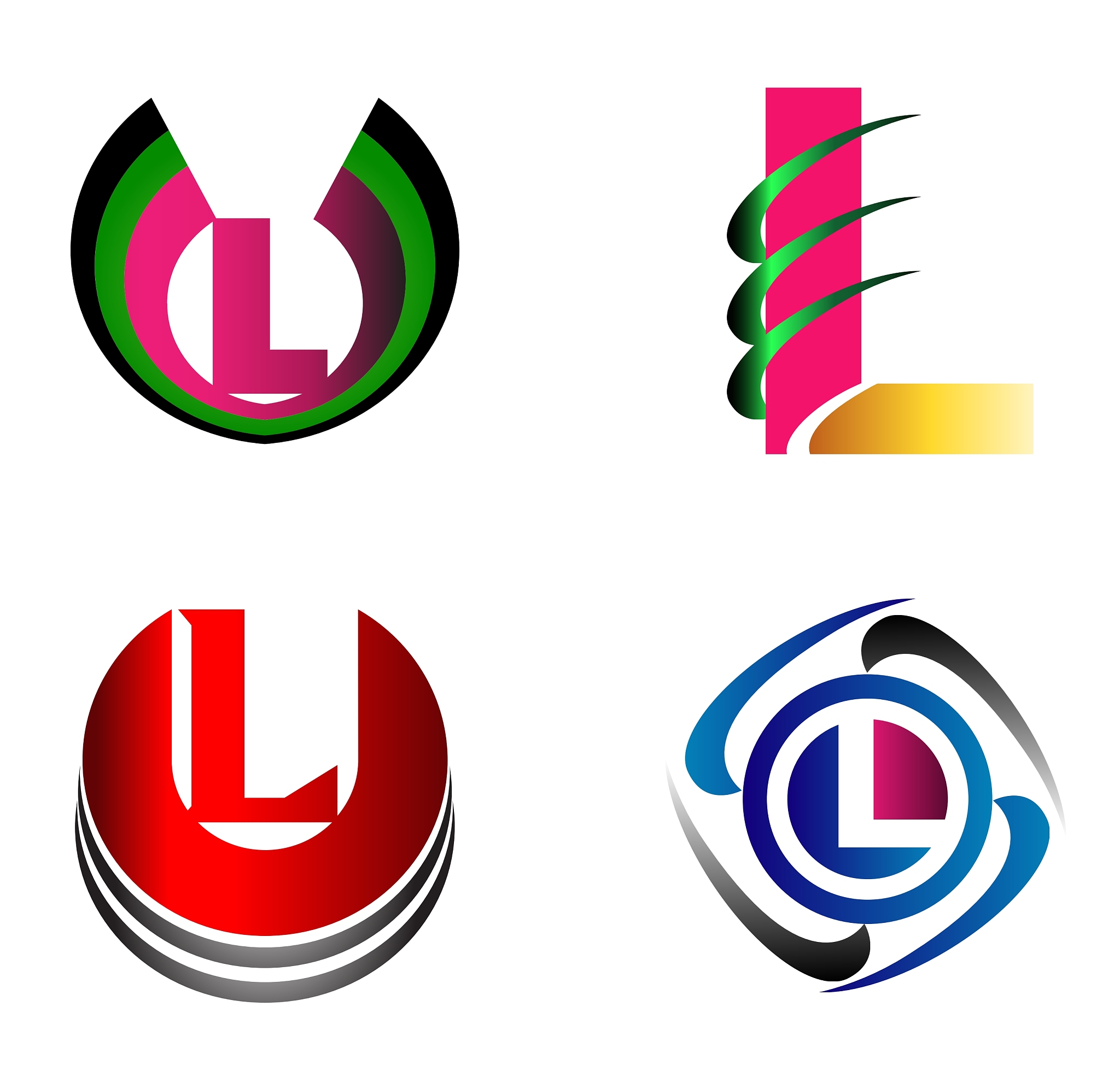 letter l logo icons set graphic design