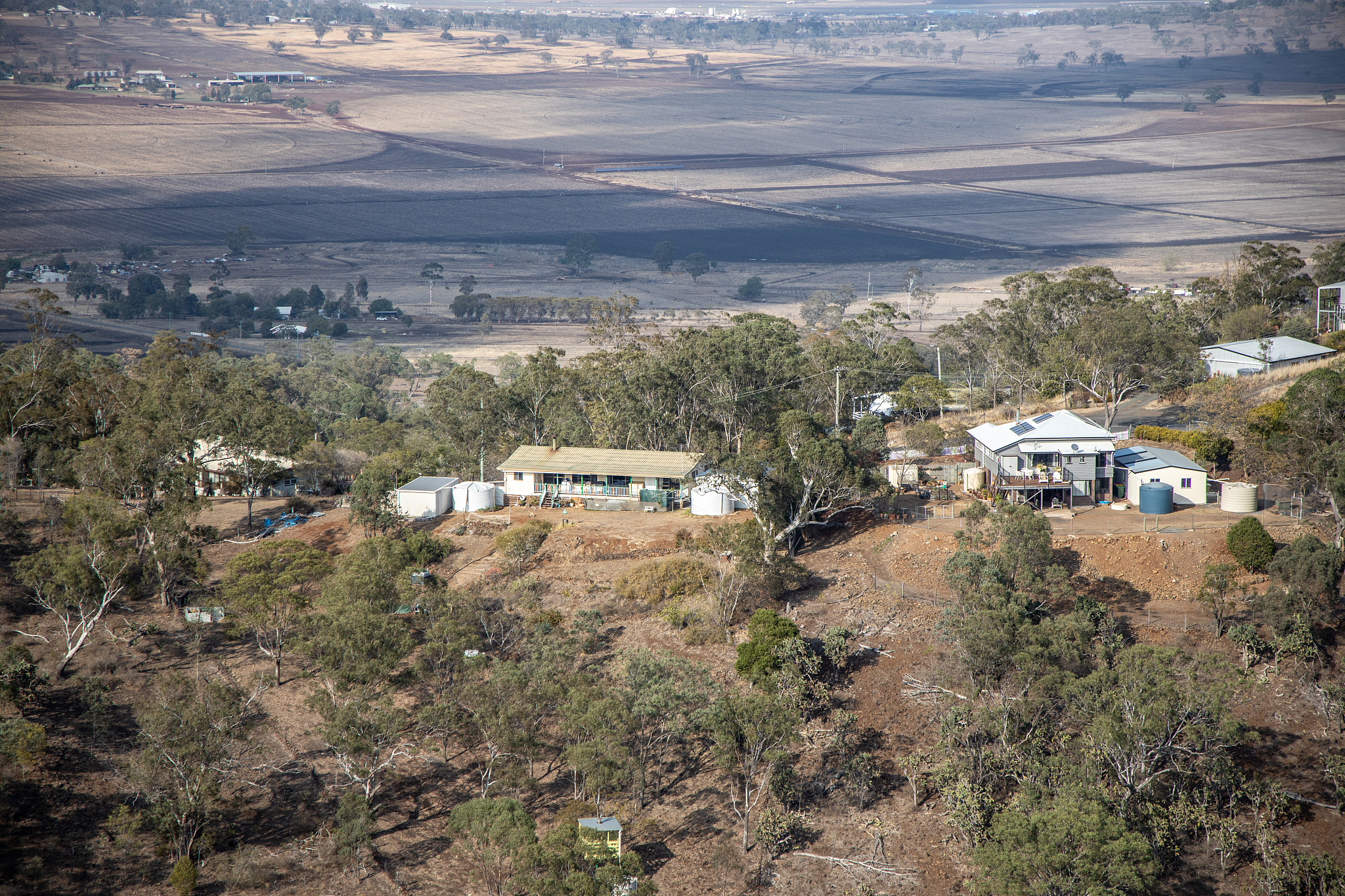 a view of darling downs queensland from a helicopter