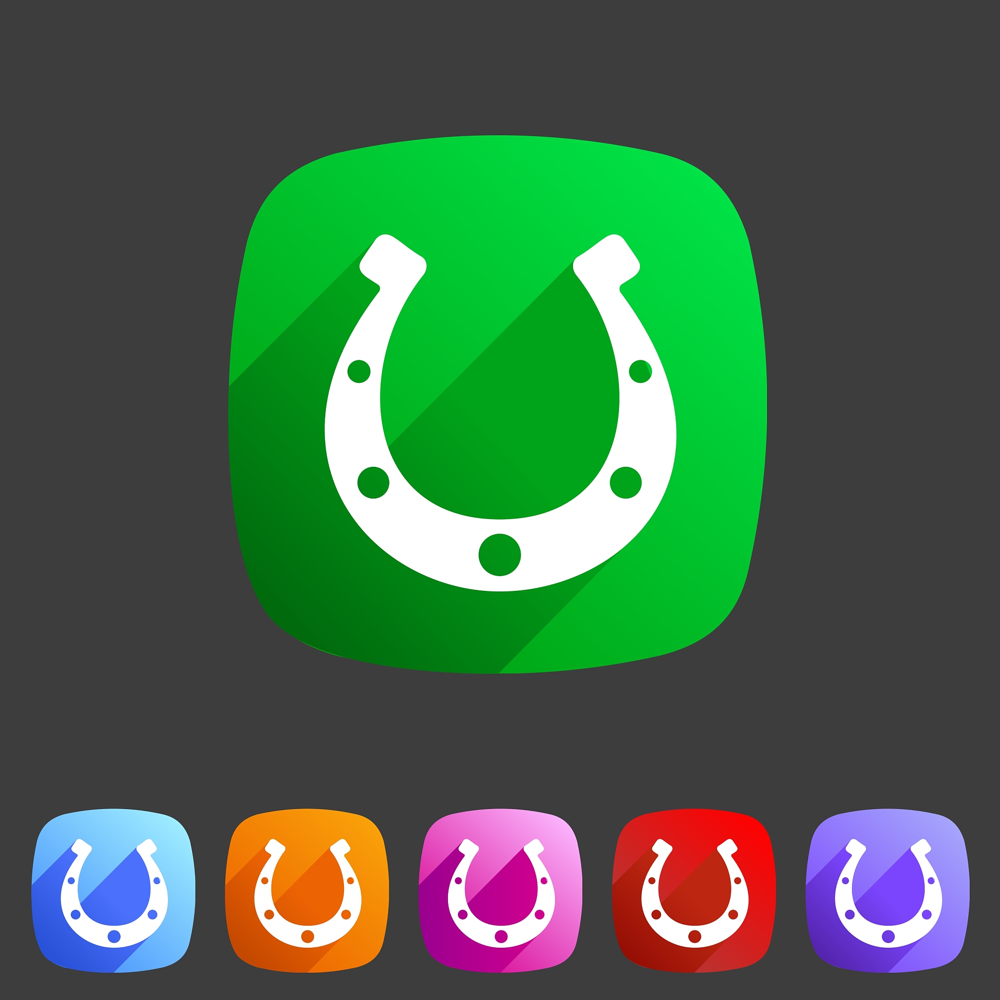 luck horseshoe icon flat web sign symbol logo