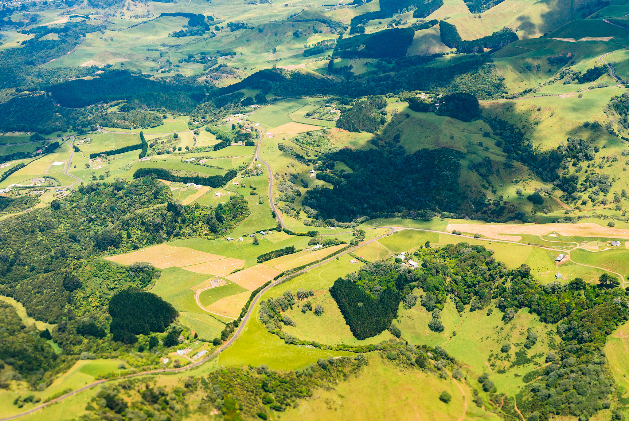 aerial view of new zealand landscape.