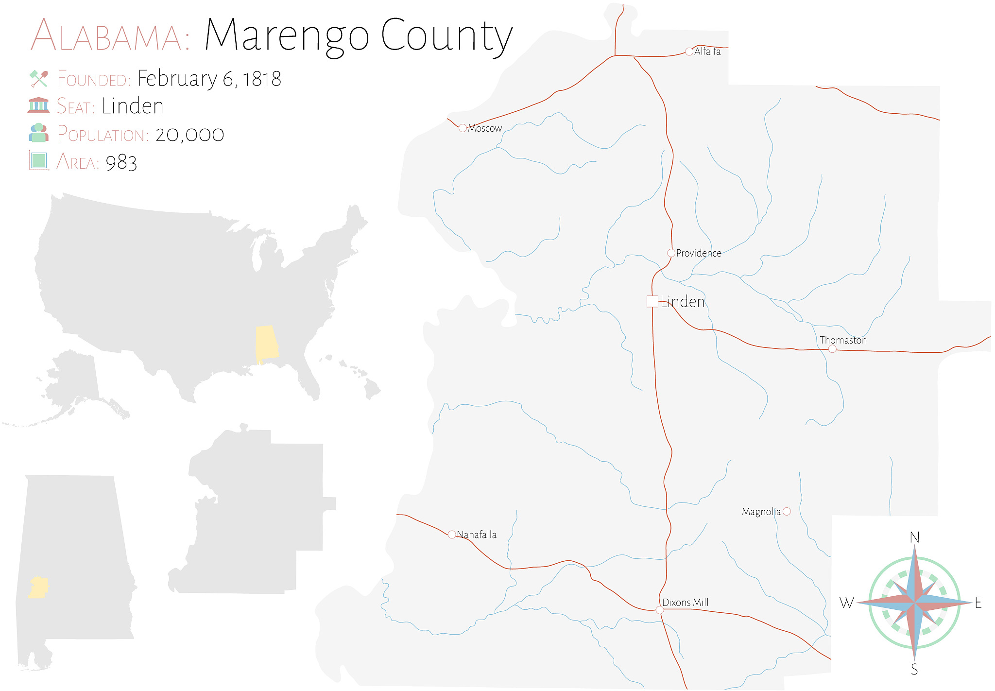 map of marengo county in alabama