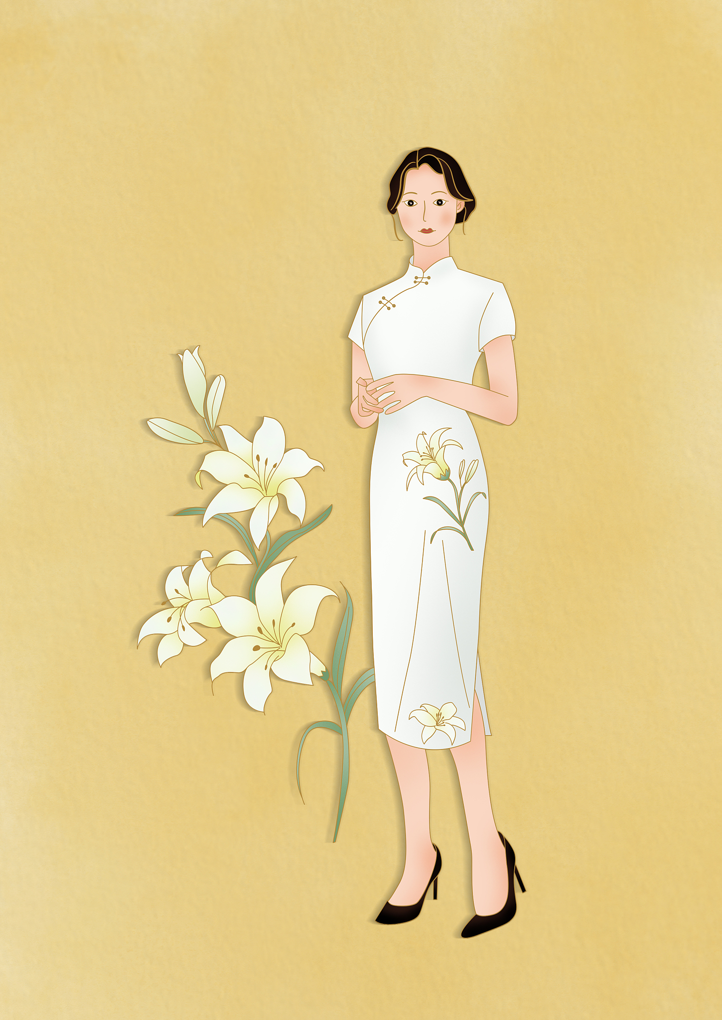 20+ AI绘画Prompt：身着中国旗袍的美少女，展现东方之美