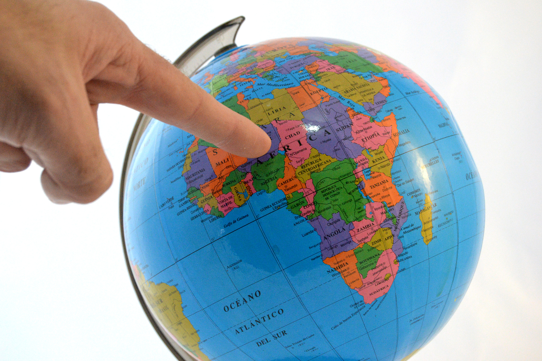 pointing to a place in the world