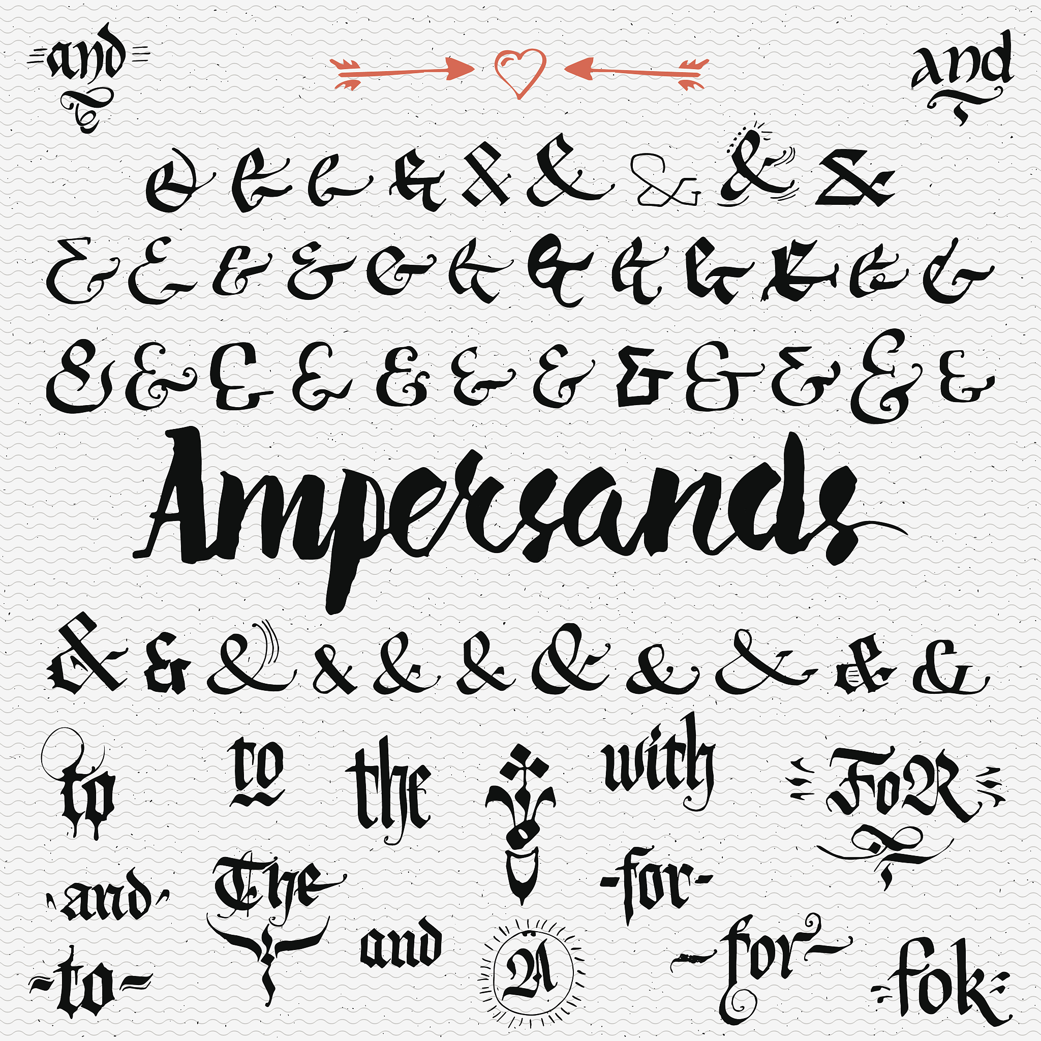 ampersands hand drawn and catchwords