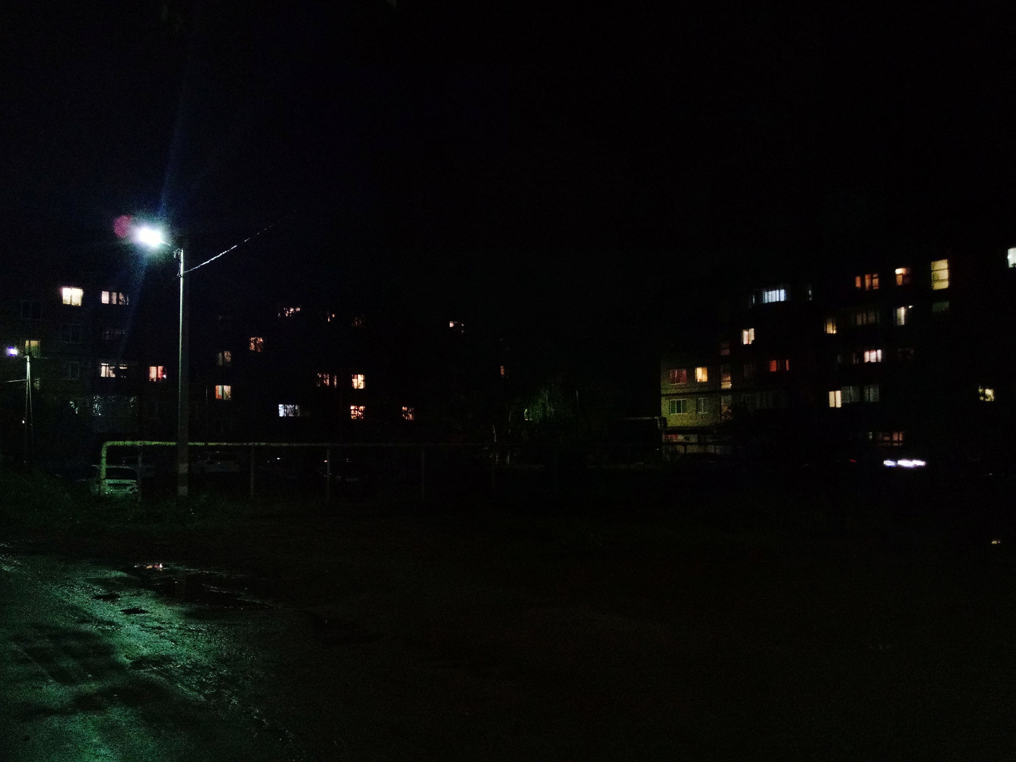 illuminated city at night