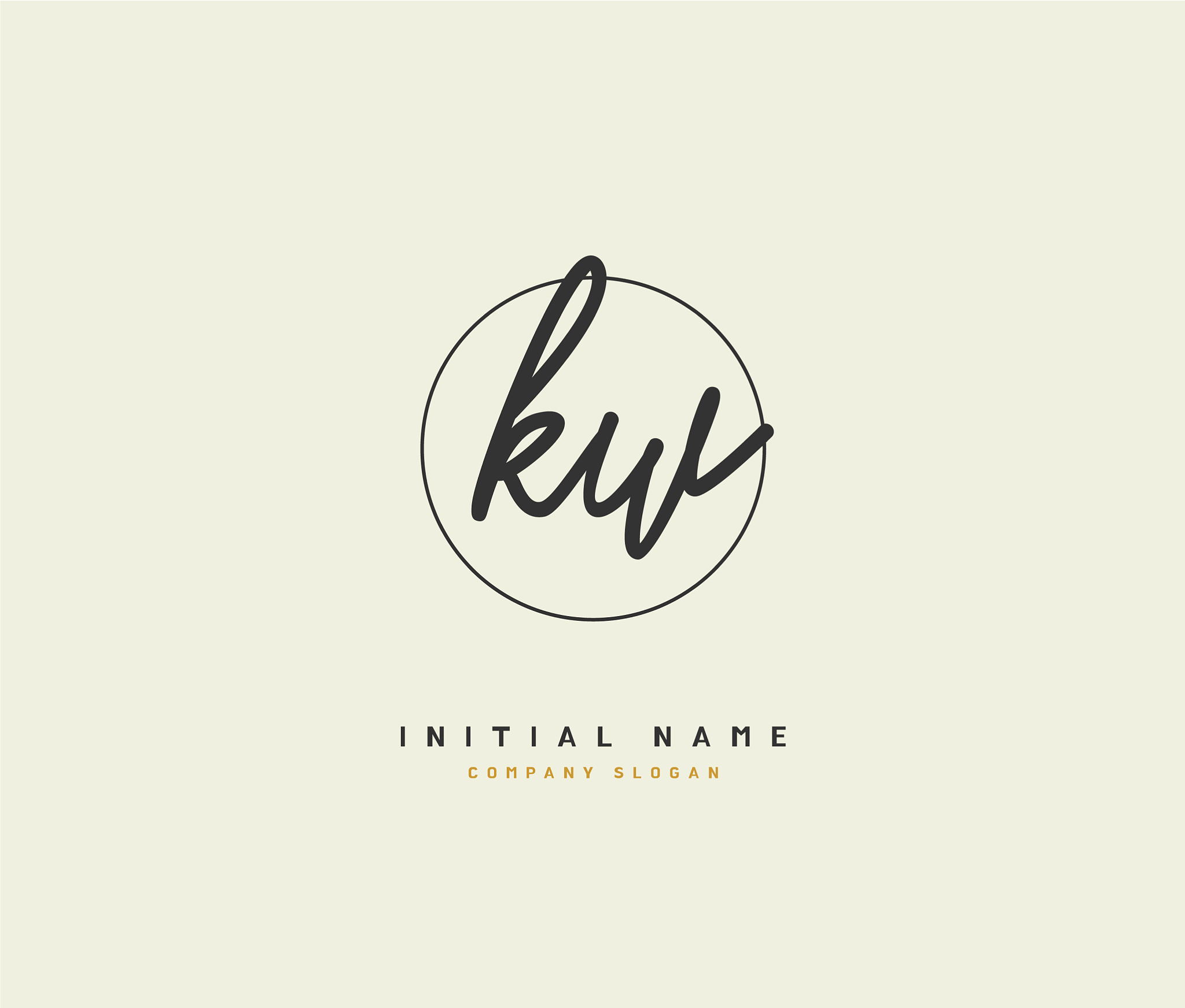k w kw beauty initial logo handwriting logo of