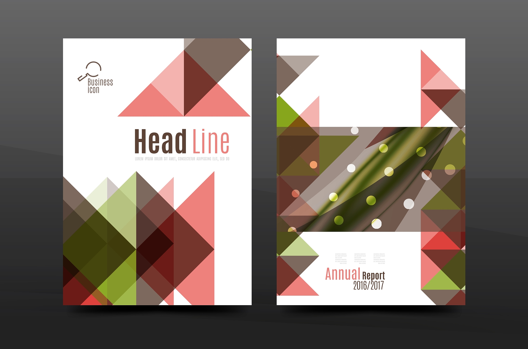 colorful geometry design annual report a4 cover
