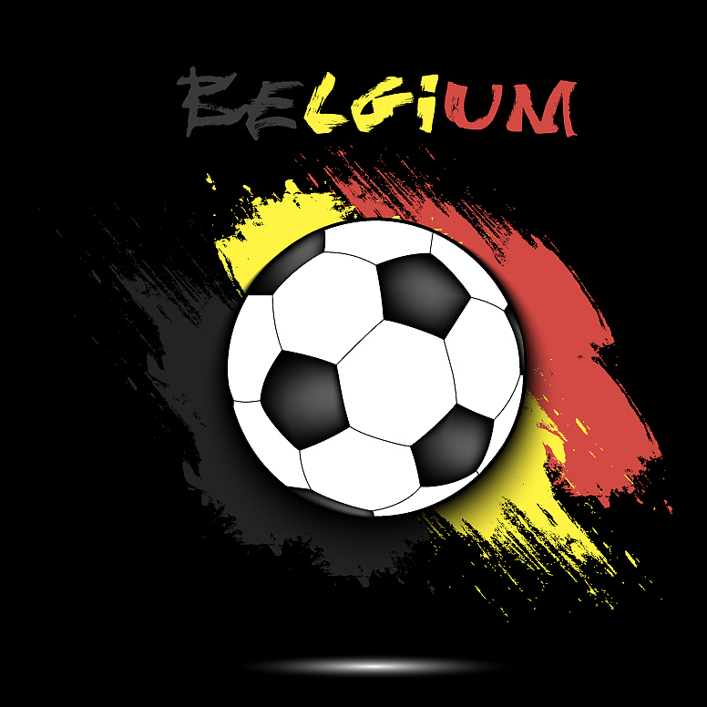 soccer ball and belgium flag